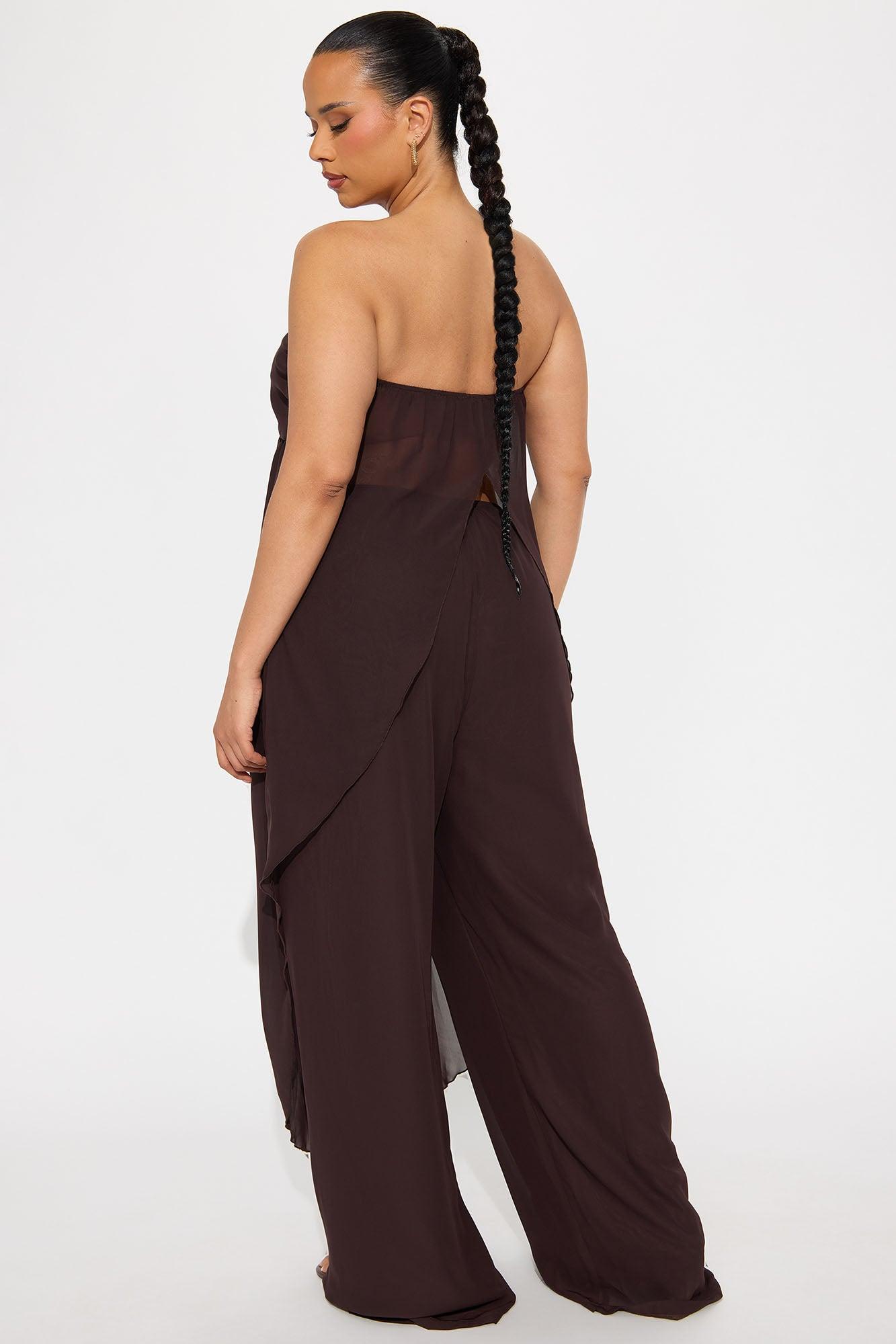 Coastal Elegance Pant Set - Brown Product Image
