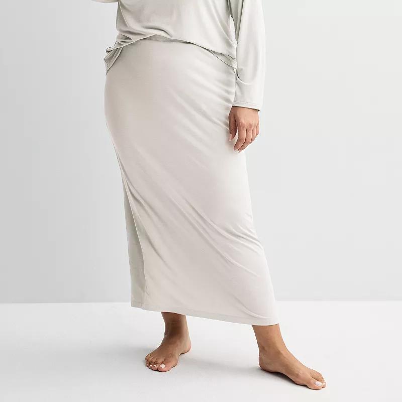 Plus Size Sonoma Goods For Life® Sleep Skirt, Women's, Size: 2XL, Ivory Silk Product Image