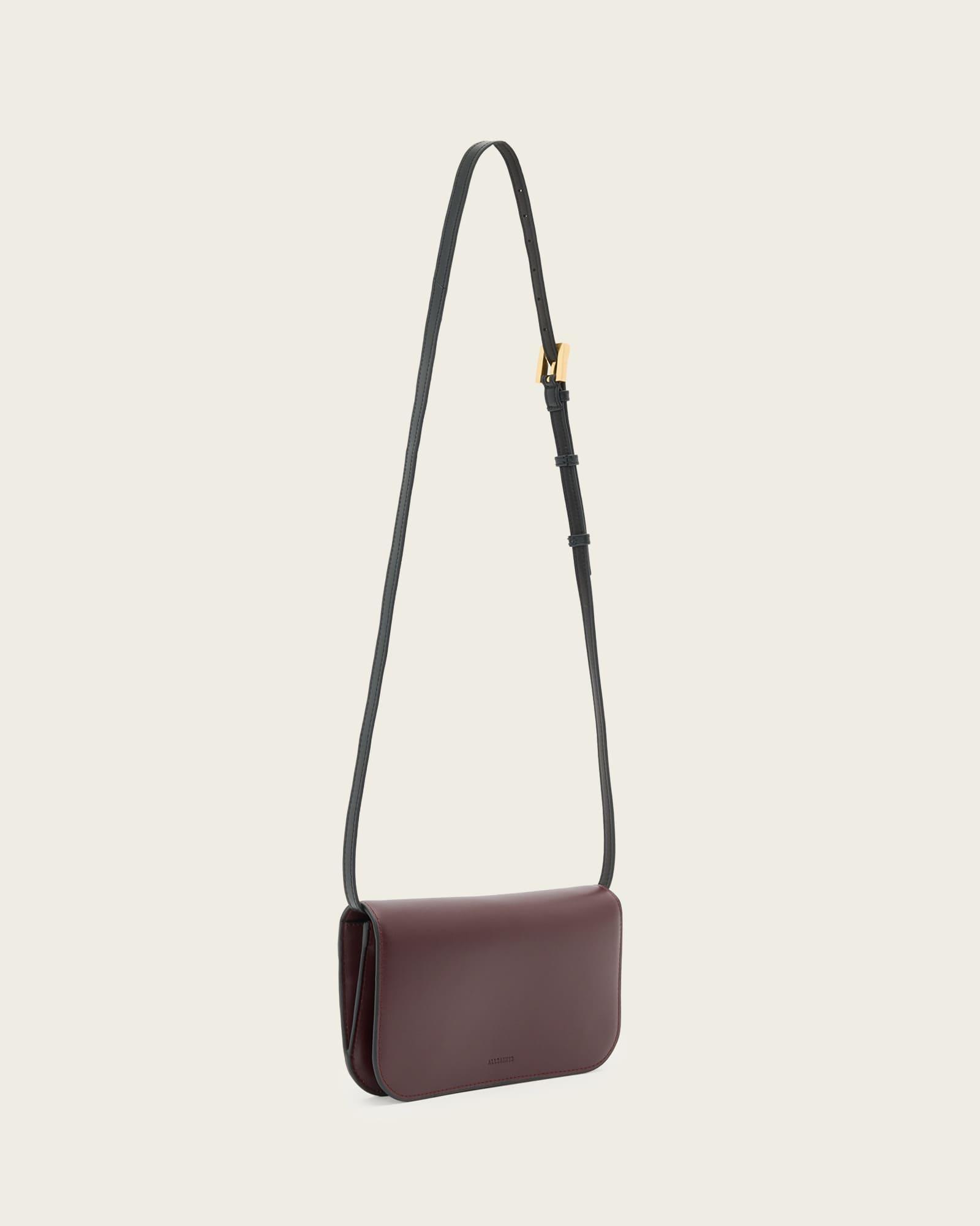 Maeve Leather Wallet Crossbody Dark Red | ALLSAINTS US Product Image
