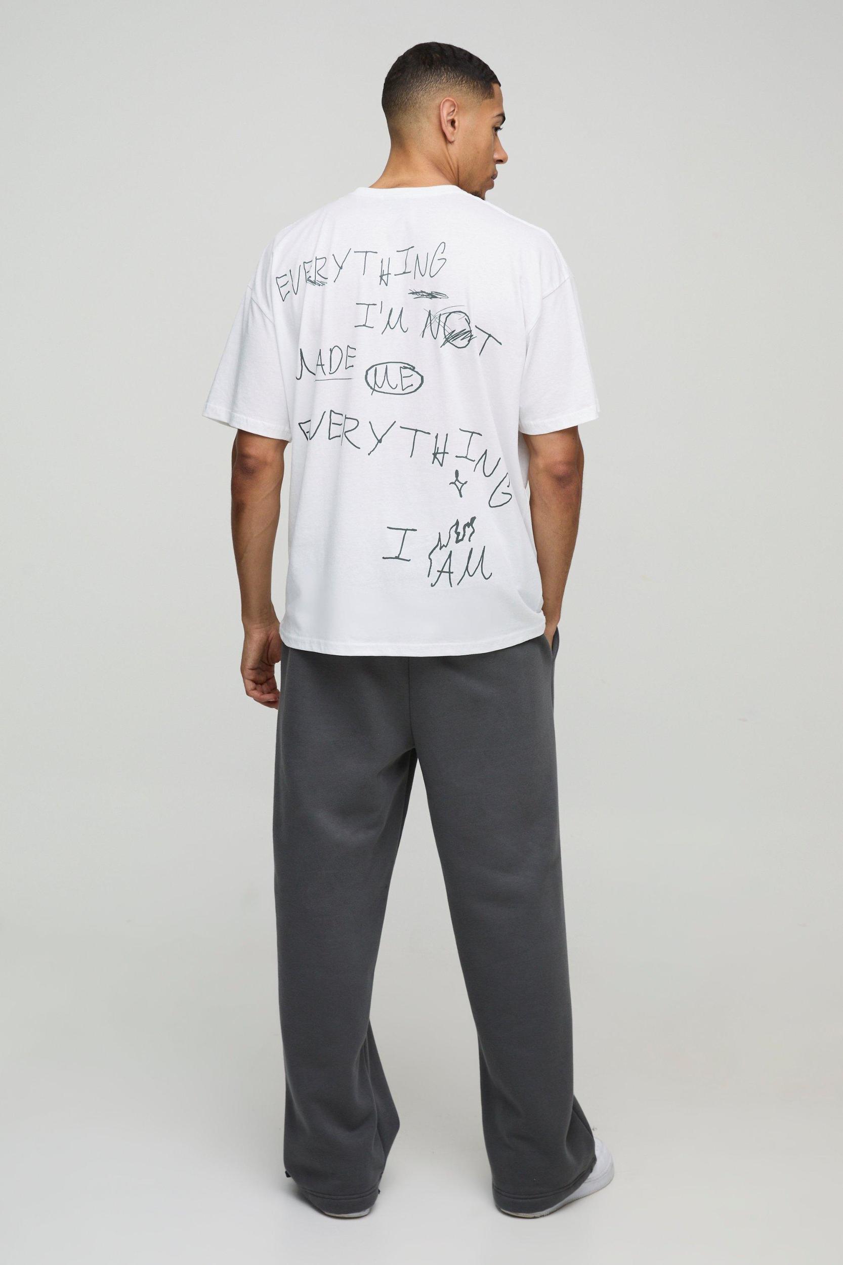 Oversized Slogan Print T-Shirt | boohooMAN USA Product Image