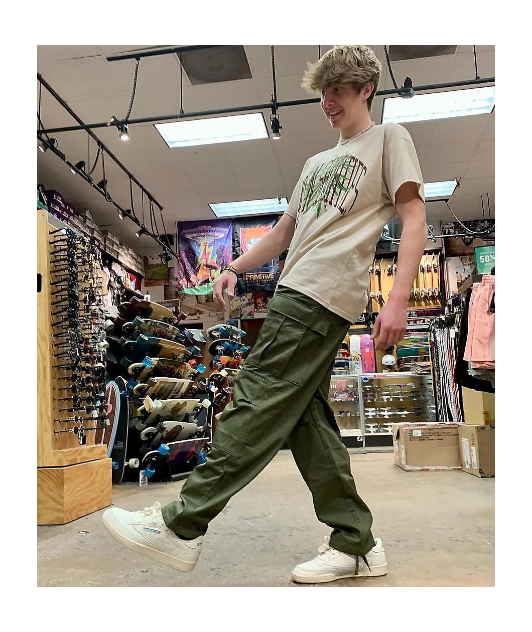 Empyre Loose Fit Olive Cargo Skate Pants Product Image