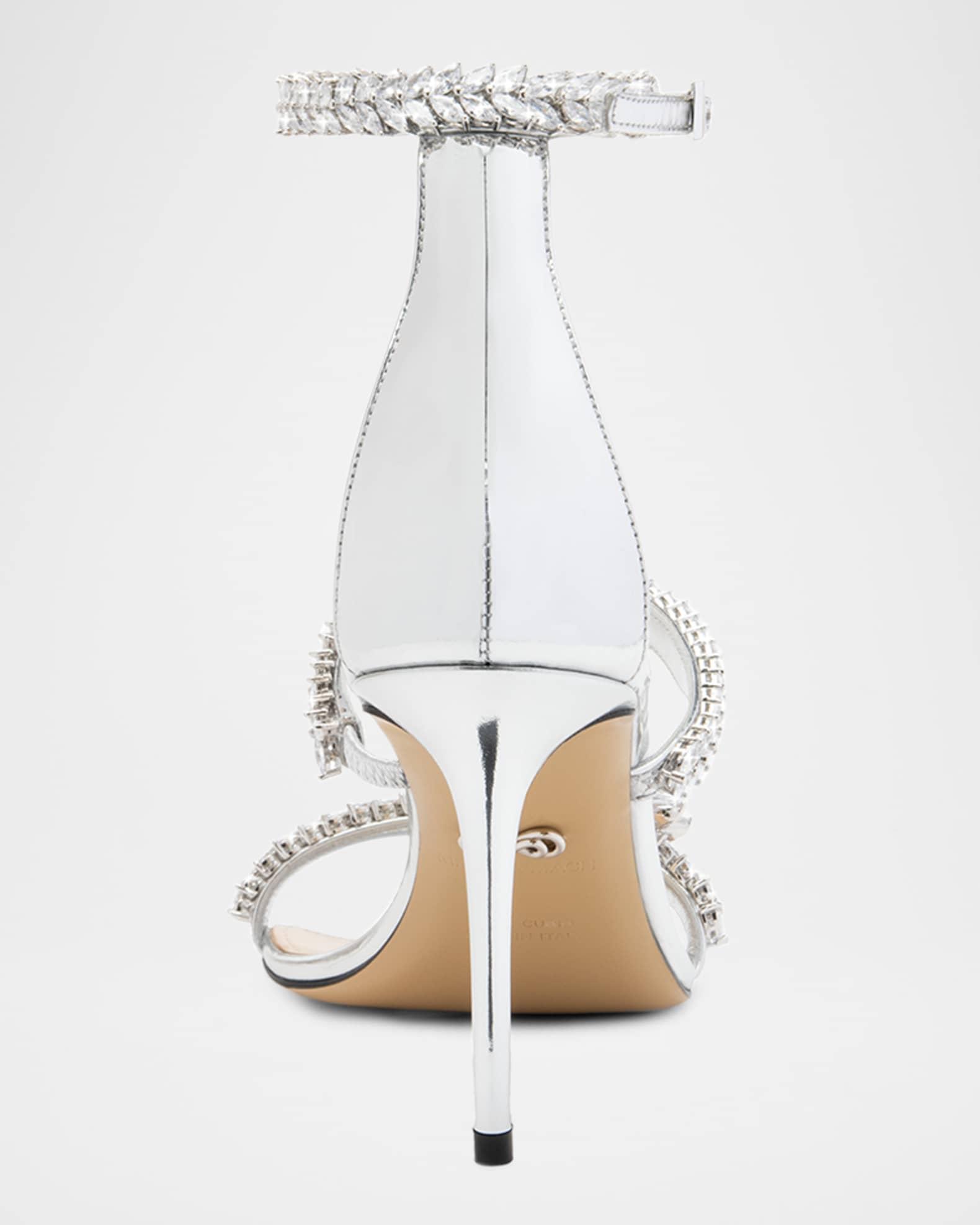 Lotus Crystal Metallic Ankle-Strap Sandals Product Image