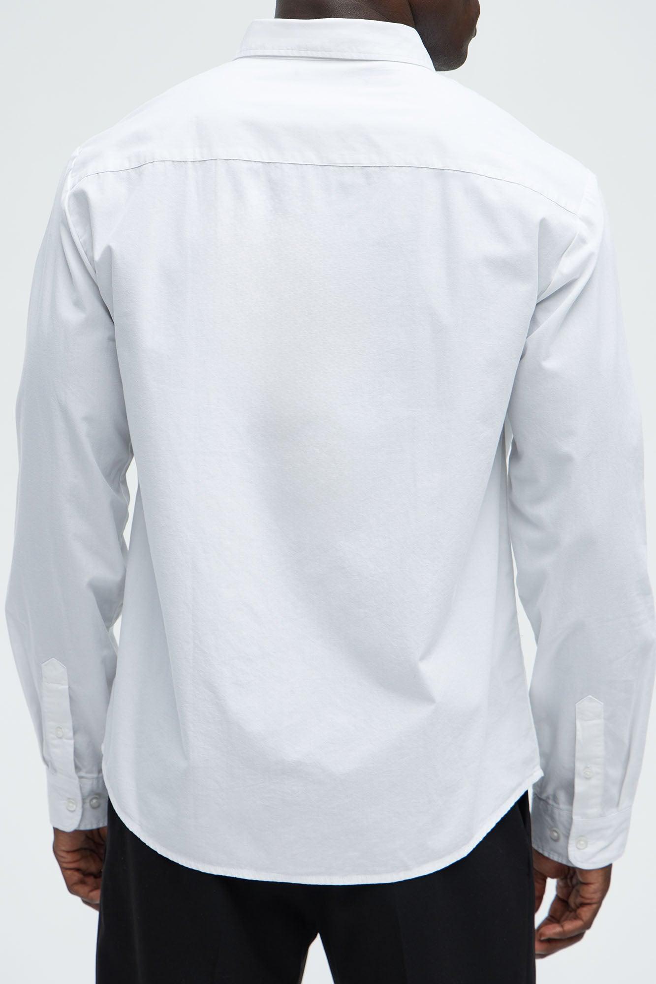 Ryland Cotton Long Sleeve Button Up Shirt - White Product Image