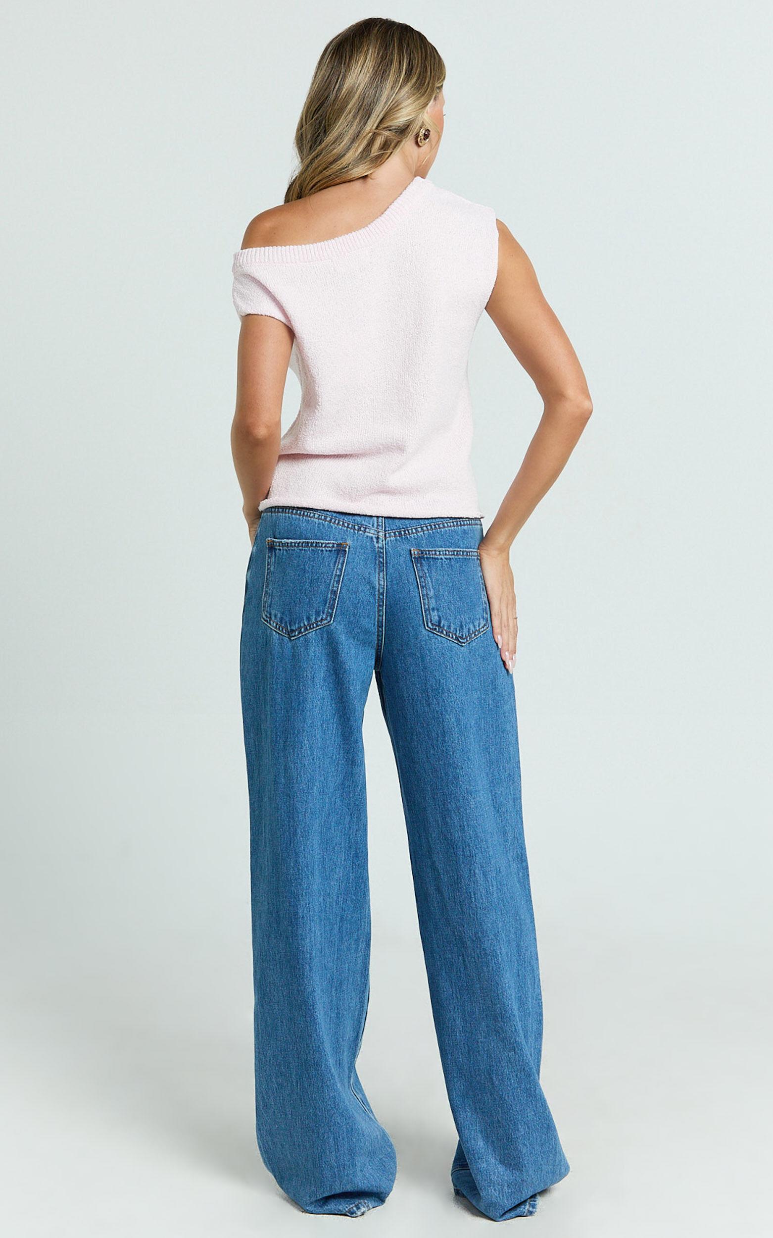 Marilou Top - Knit Off Shoulder Top in Pink Product Image