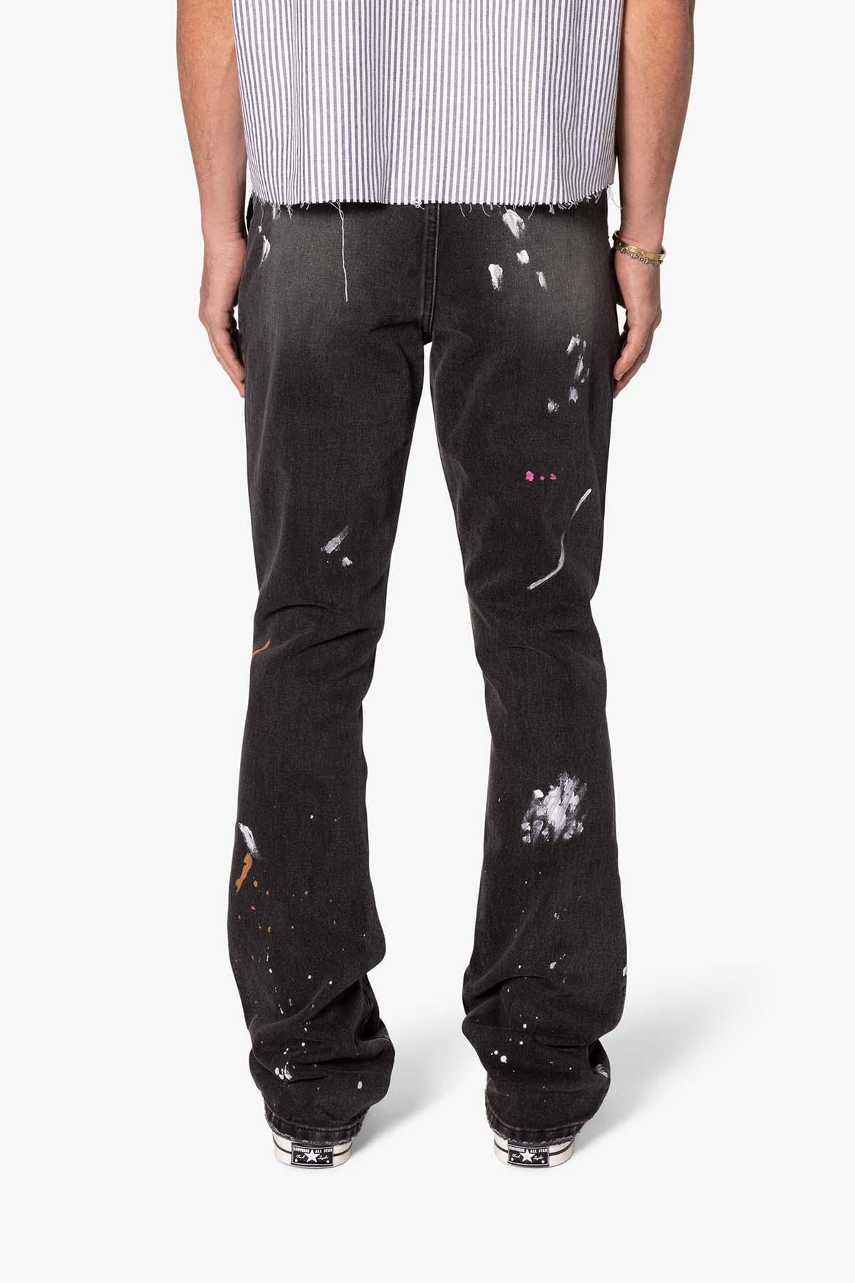 B679 Worn In Painted Pants - Washed Black Product Image