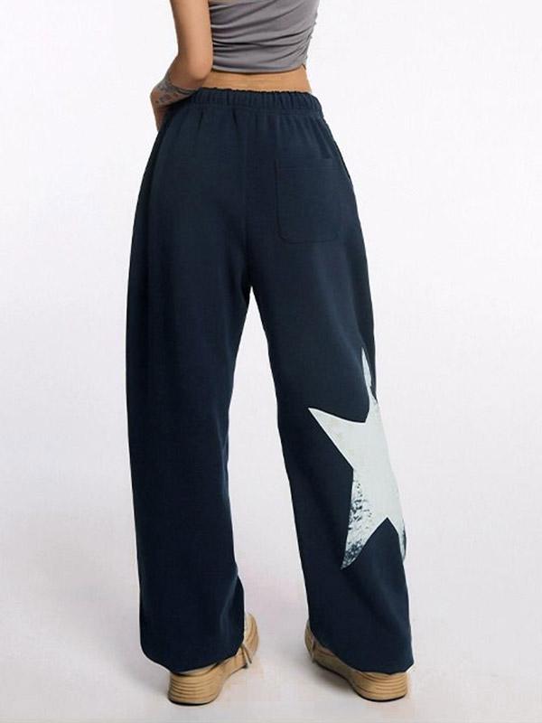 Star Print High Waist Stretchy Sweatpants Product Image