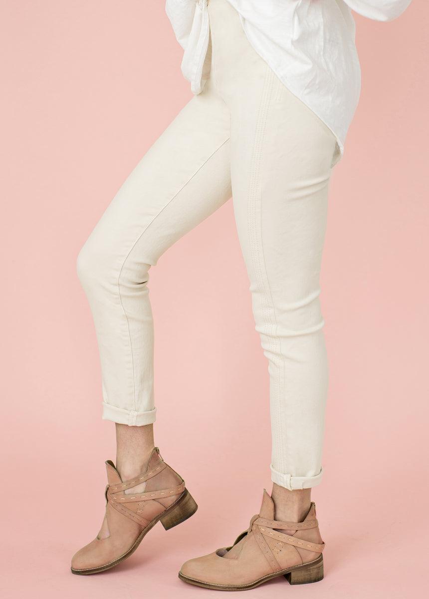 Brytny High-Waisted Denim in Ecru Female Product Image