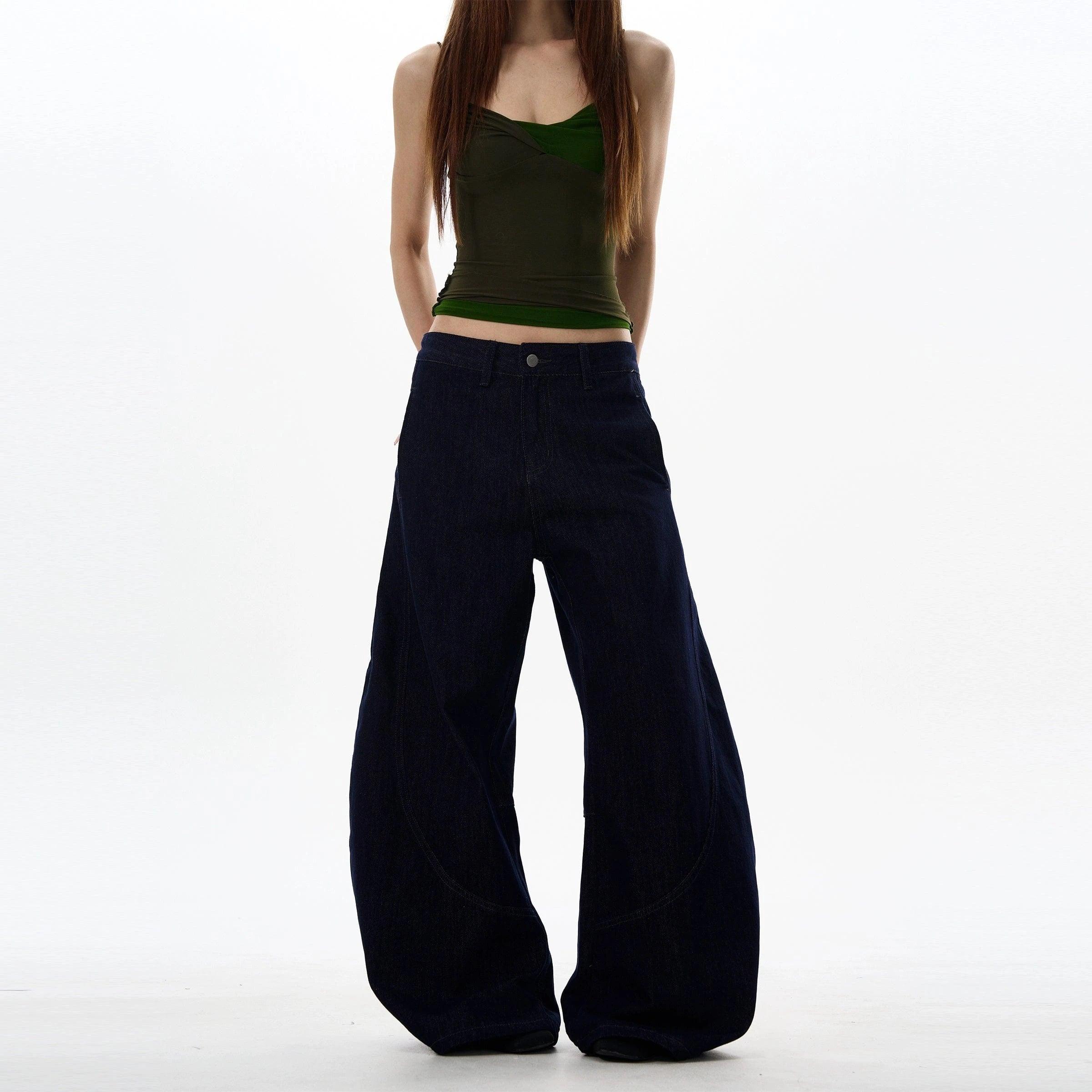 RT No. 18051 BLUE STRAIGHT DENIM PANTS Product Image