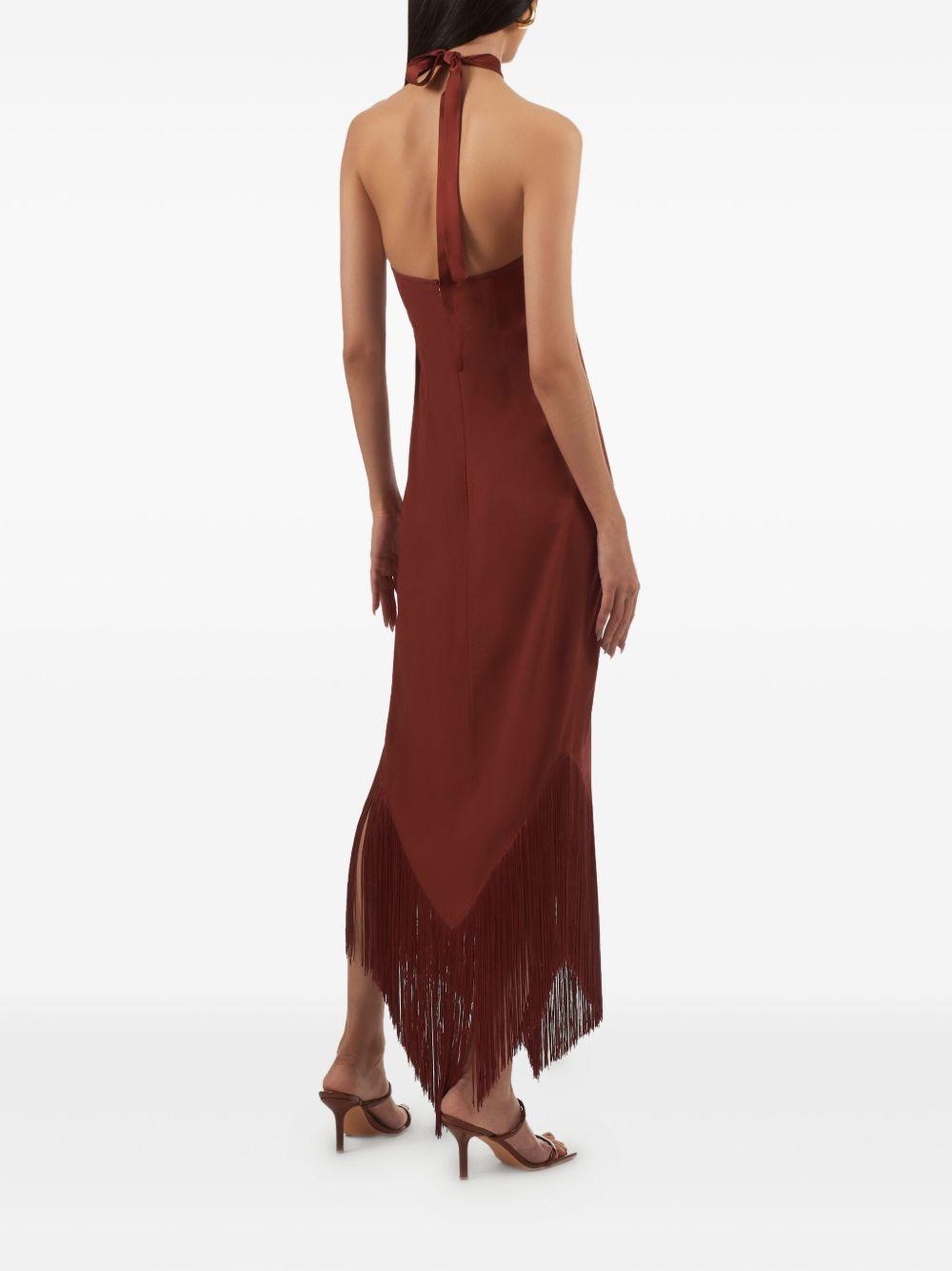halter-neck fringe dress Product Image