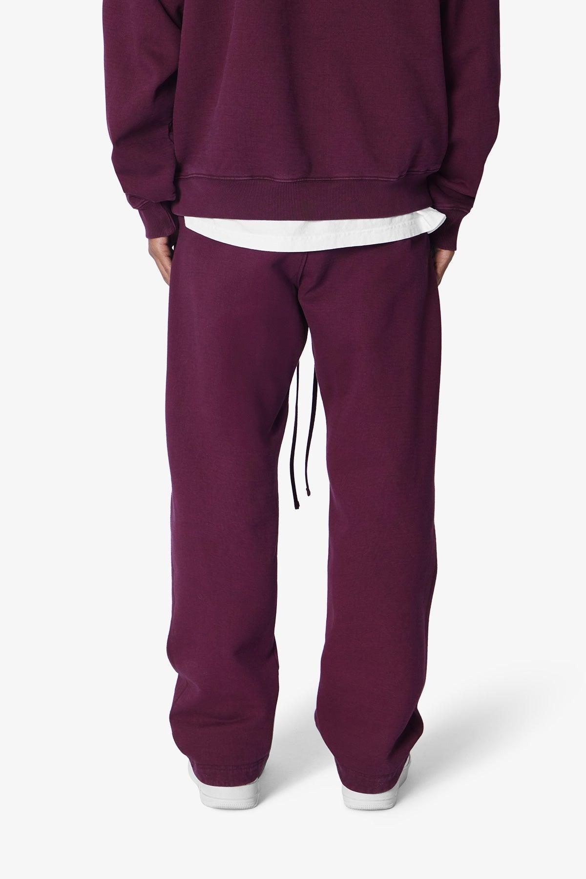 Heavy Relaxed Every Day Sweatpants - Burgundy Product Image