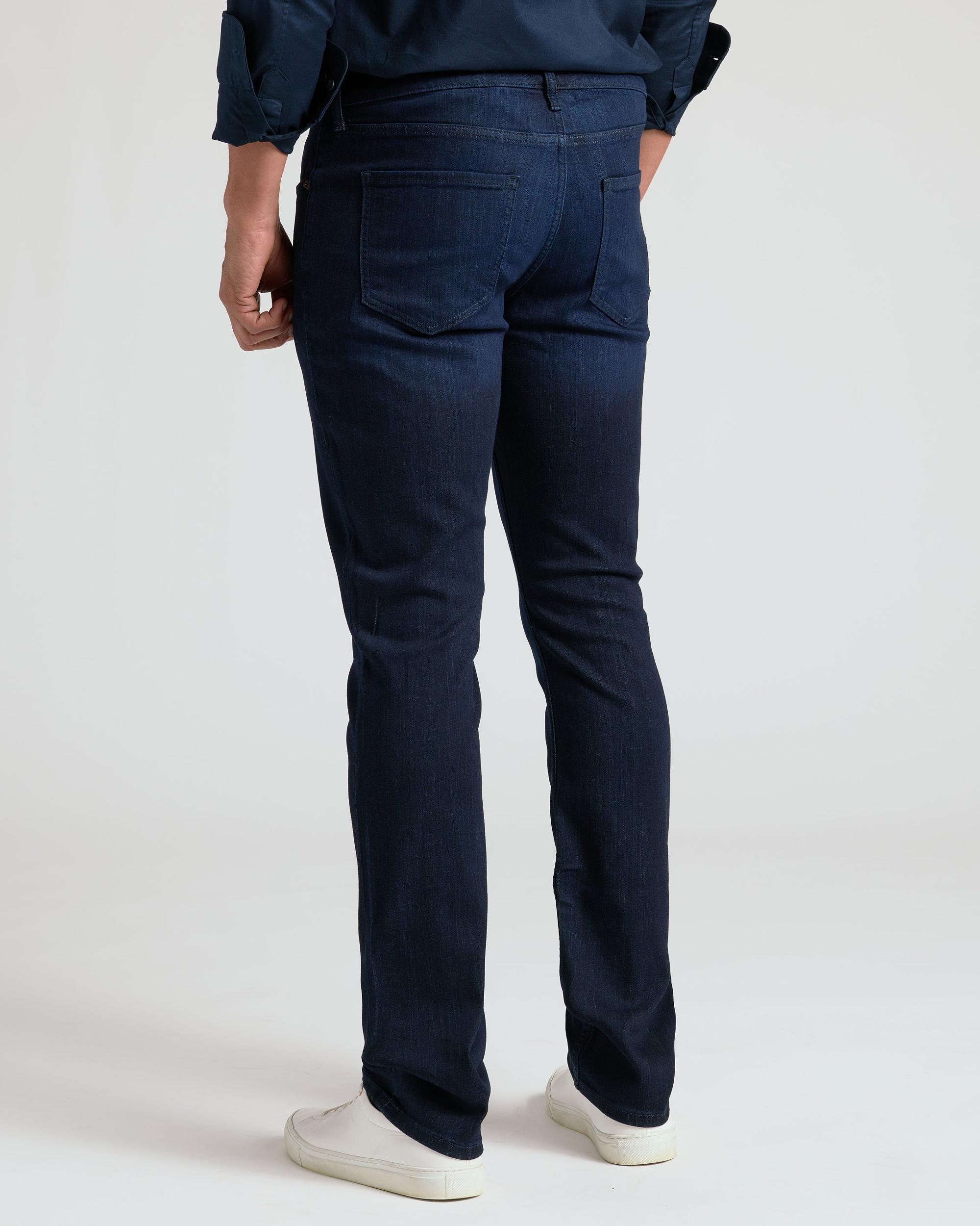 Indigo Wash Straight Comfort Stretch Jeans Product Image