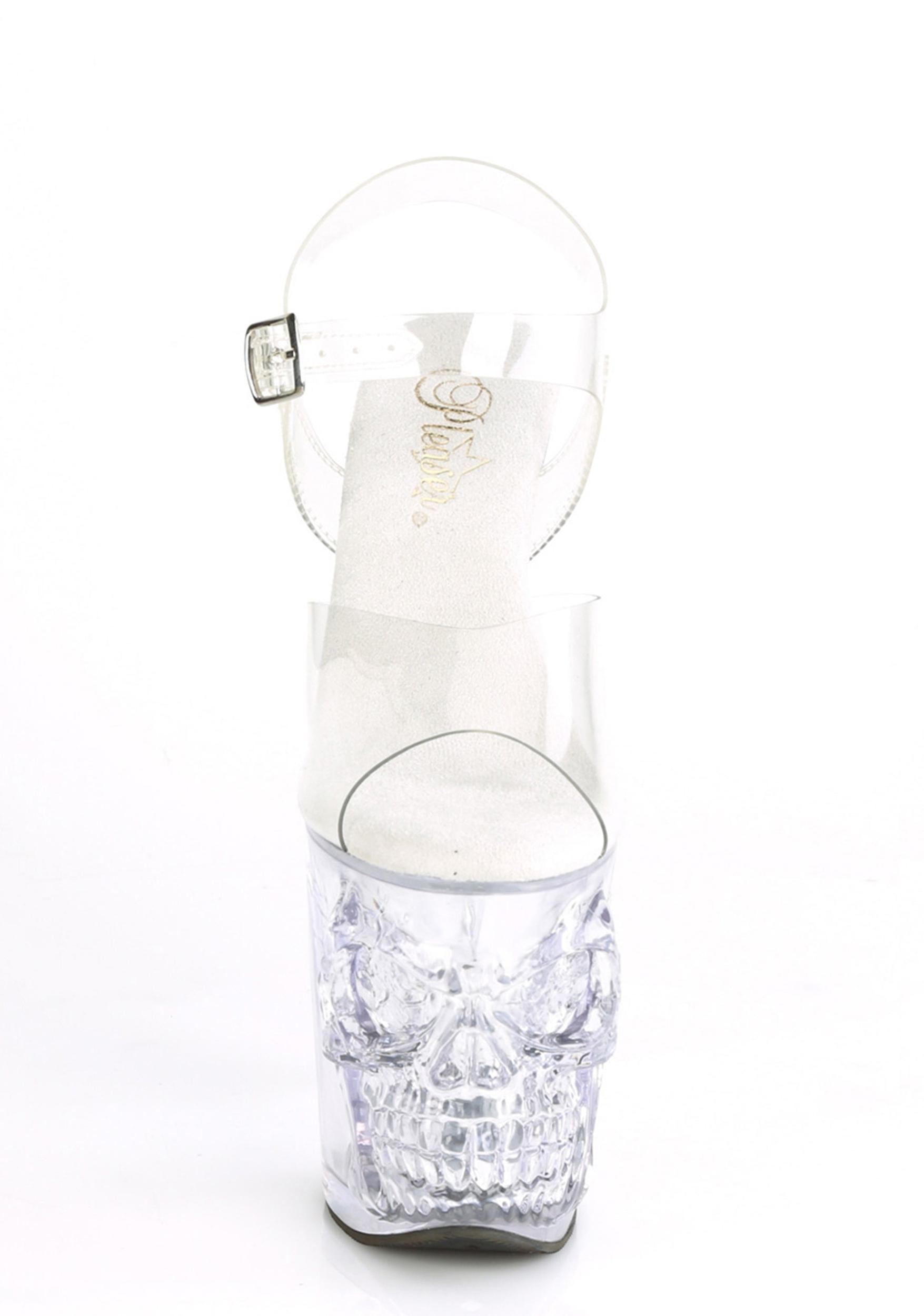 Pleaser Rapture 808 Clear Skull Platform Heels Product Image