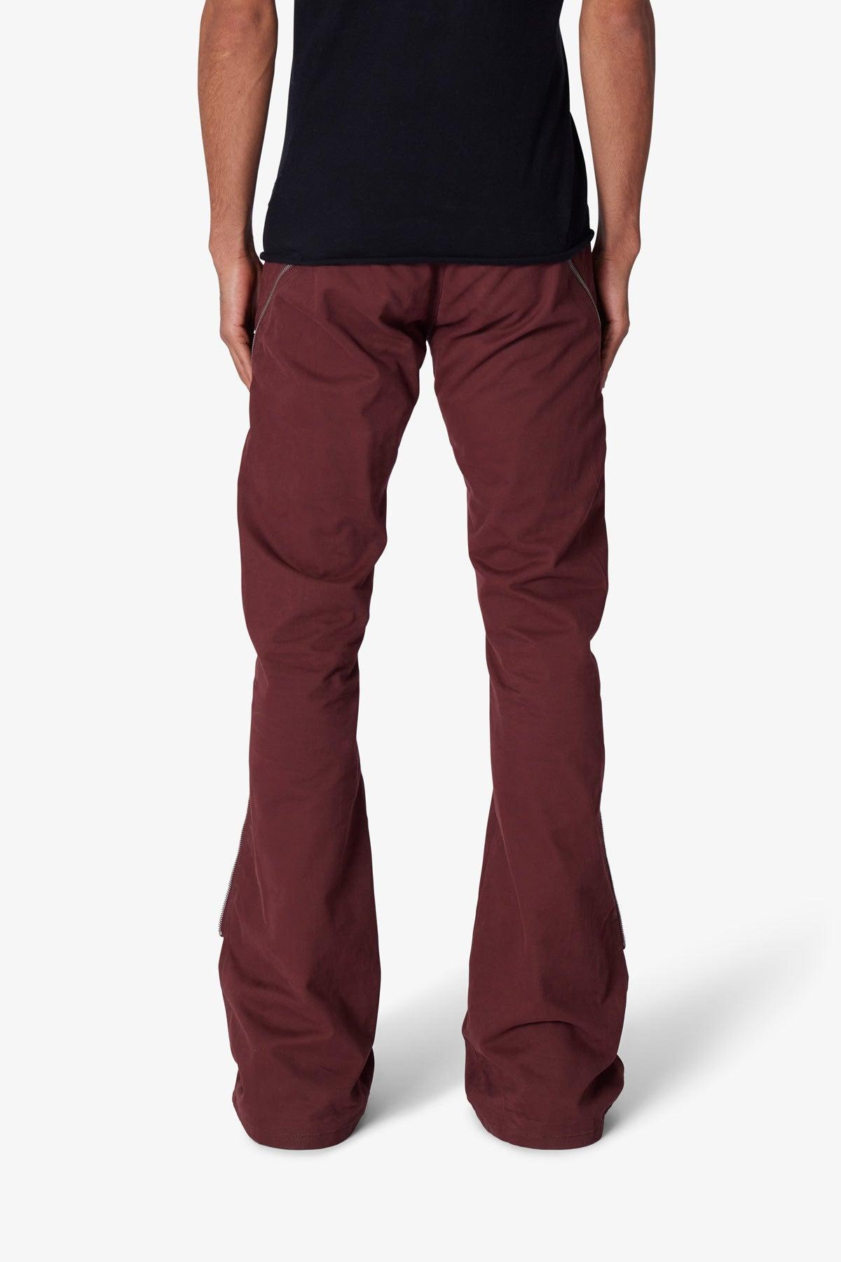 D519 Zipper Flare Denim - Red Product Image