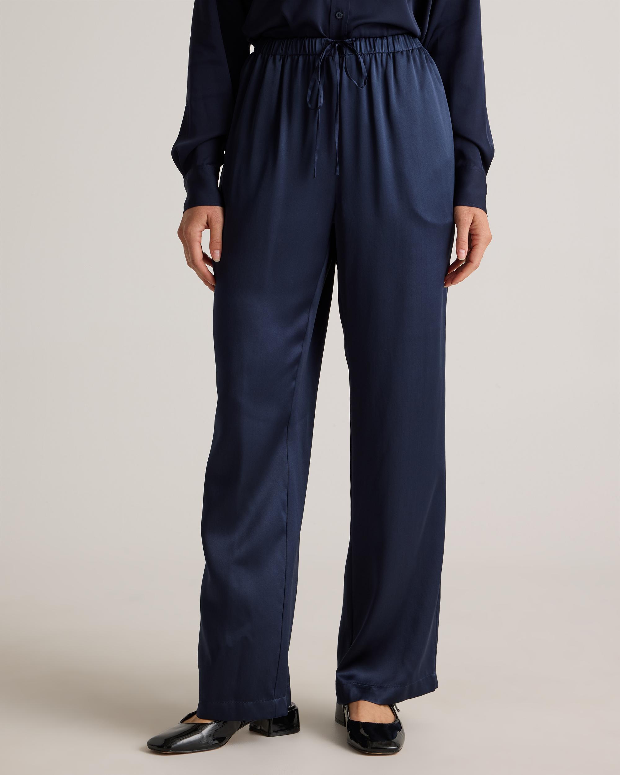 Quince | Women's Drawstring Wide Leg Pants Size XL, Silk Product Image