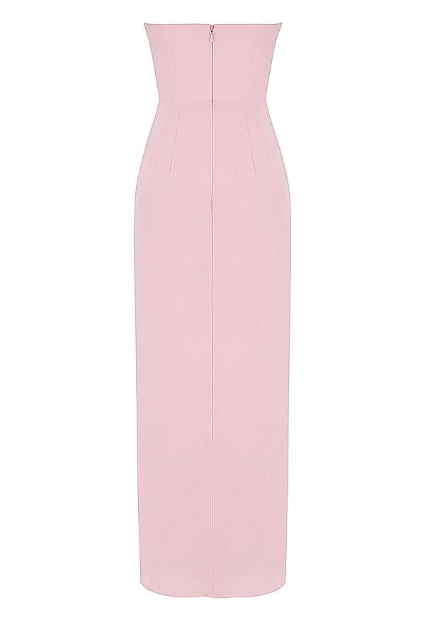 Adrienne  pink quartz georgette strapless gown Product Image