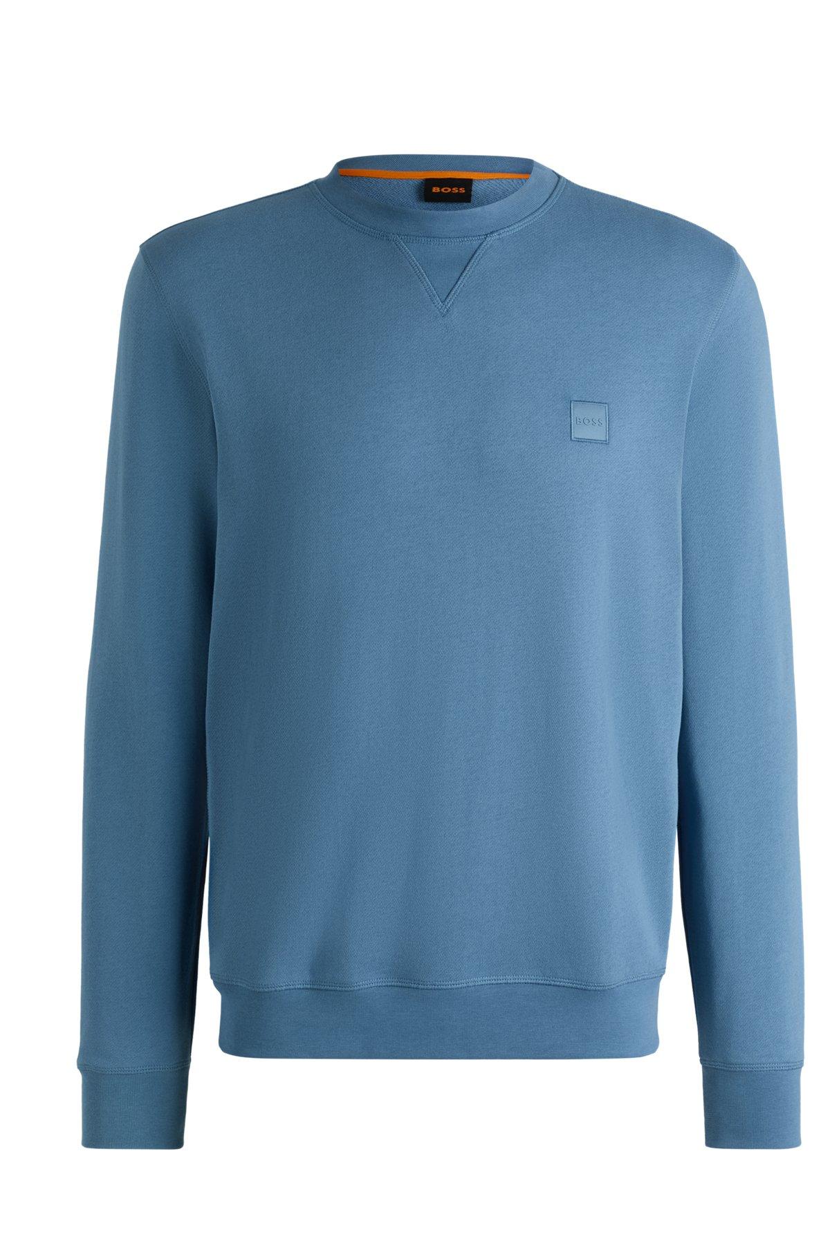 Cotton-terry regular-fit sweatshirt with logo patch Product Image