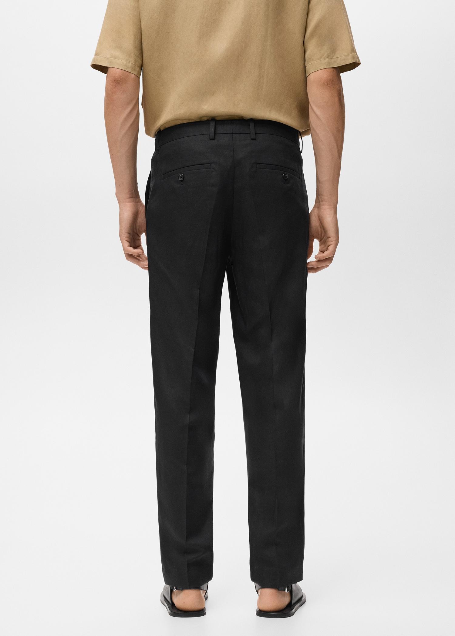 Straight-leg pants in a linen and lyocell blend - Men | MANGO USA Product Image