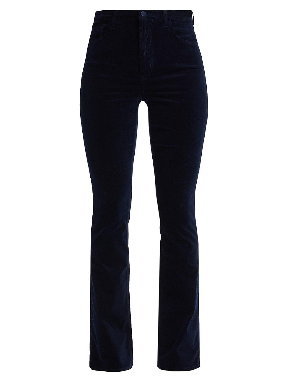 Womens Stevie Velvet High-Rise Boot-Cut Pants Product Image
