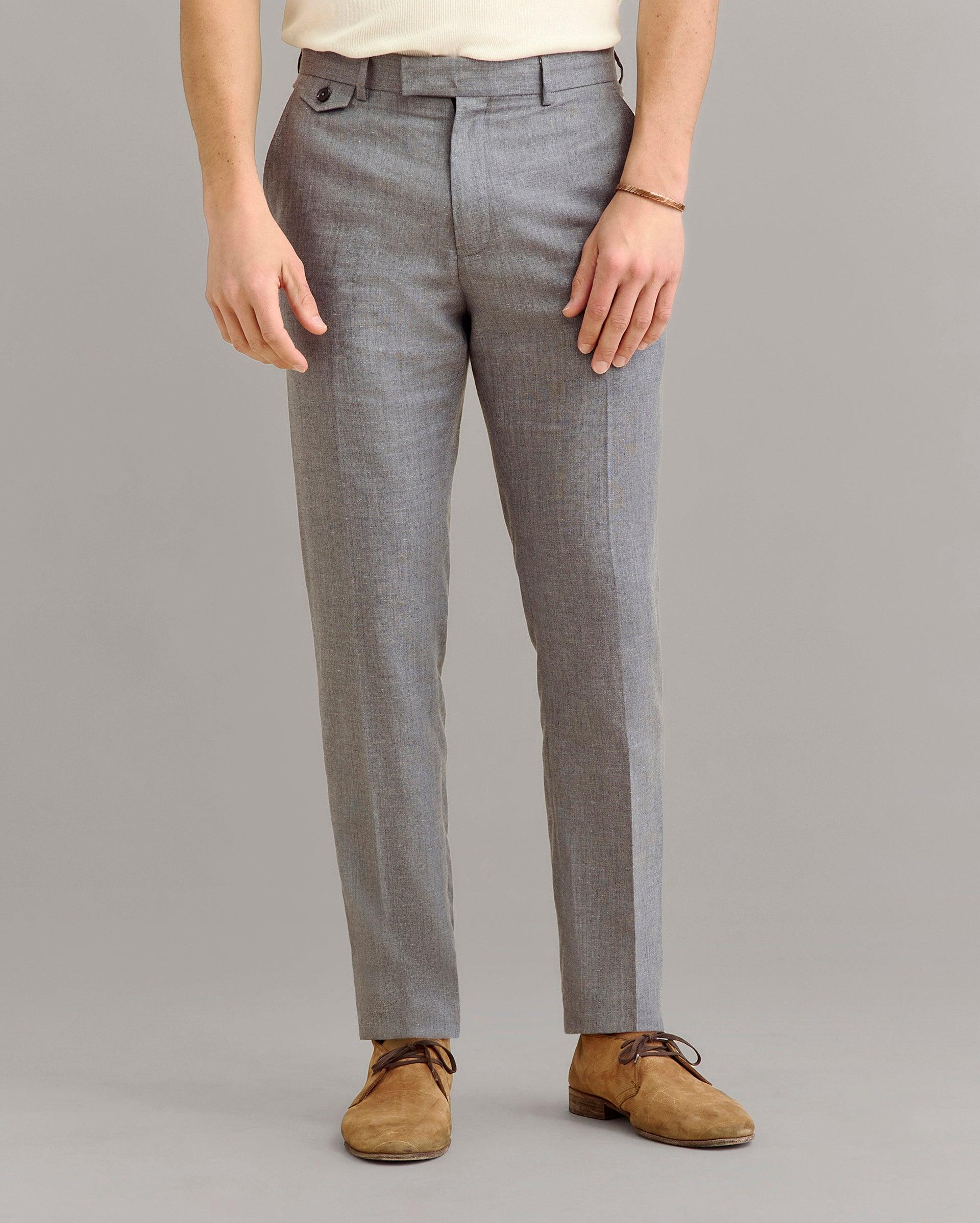 Textured Flat Front Trouser -  Product Image