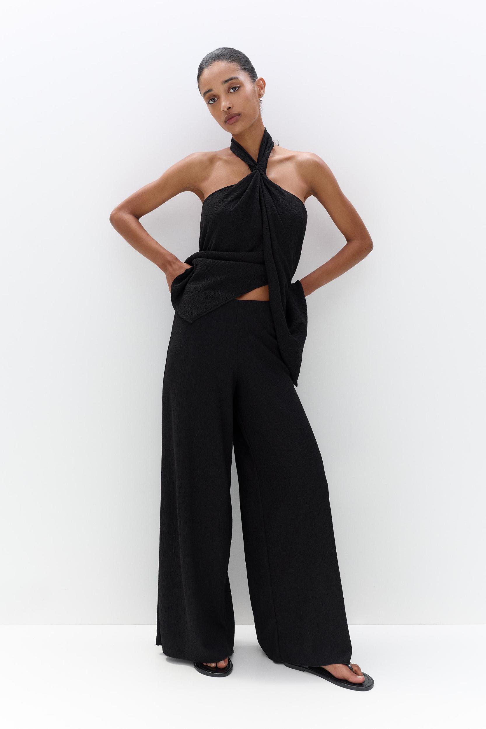 Rustic wide-leg pants Product Image