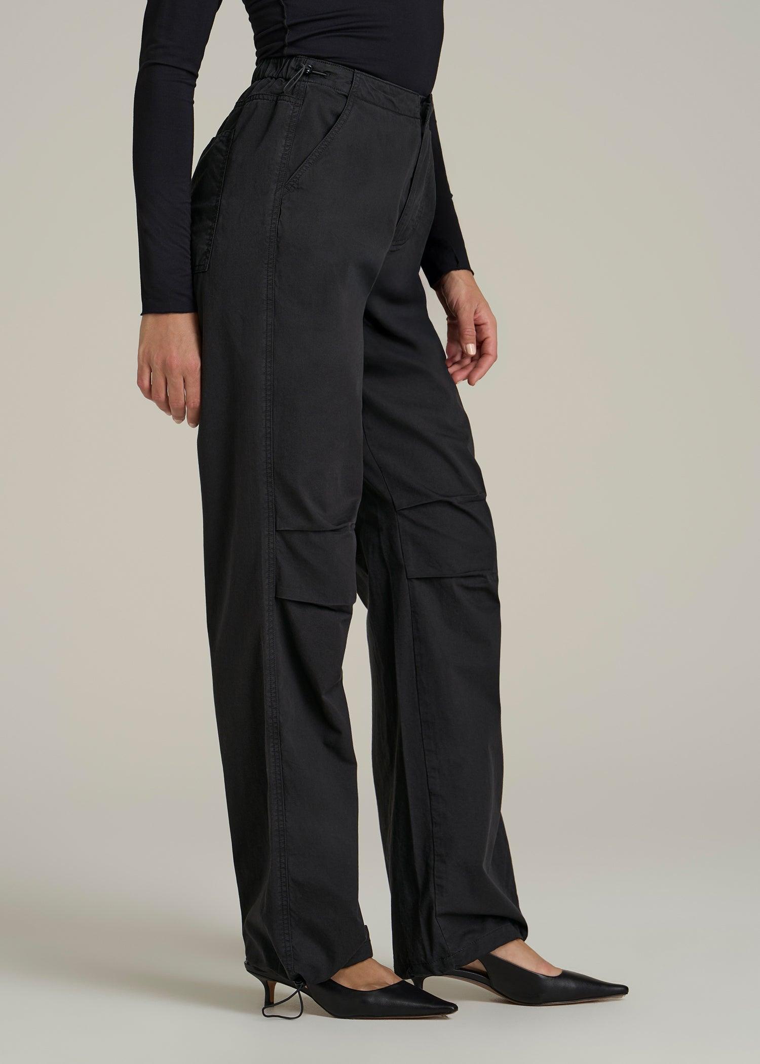 Garment Dyed Parachute Chino Pants for Tall Women in Vintage Black Female Product Image