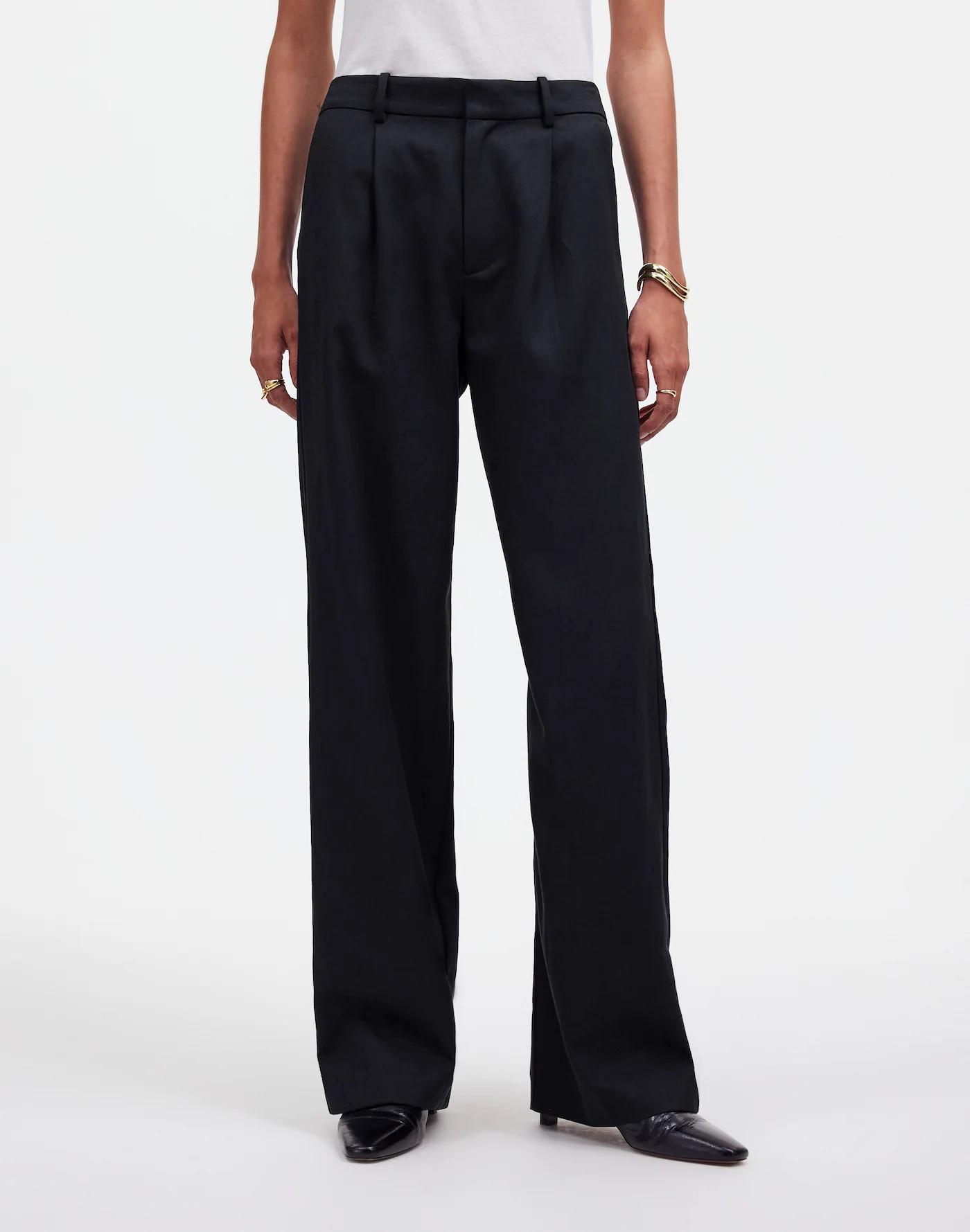 Petite Slouchy Straight Pants in Drapey Twill Product Image