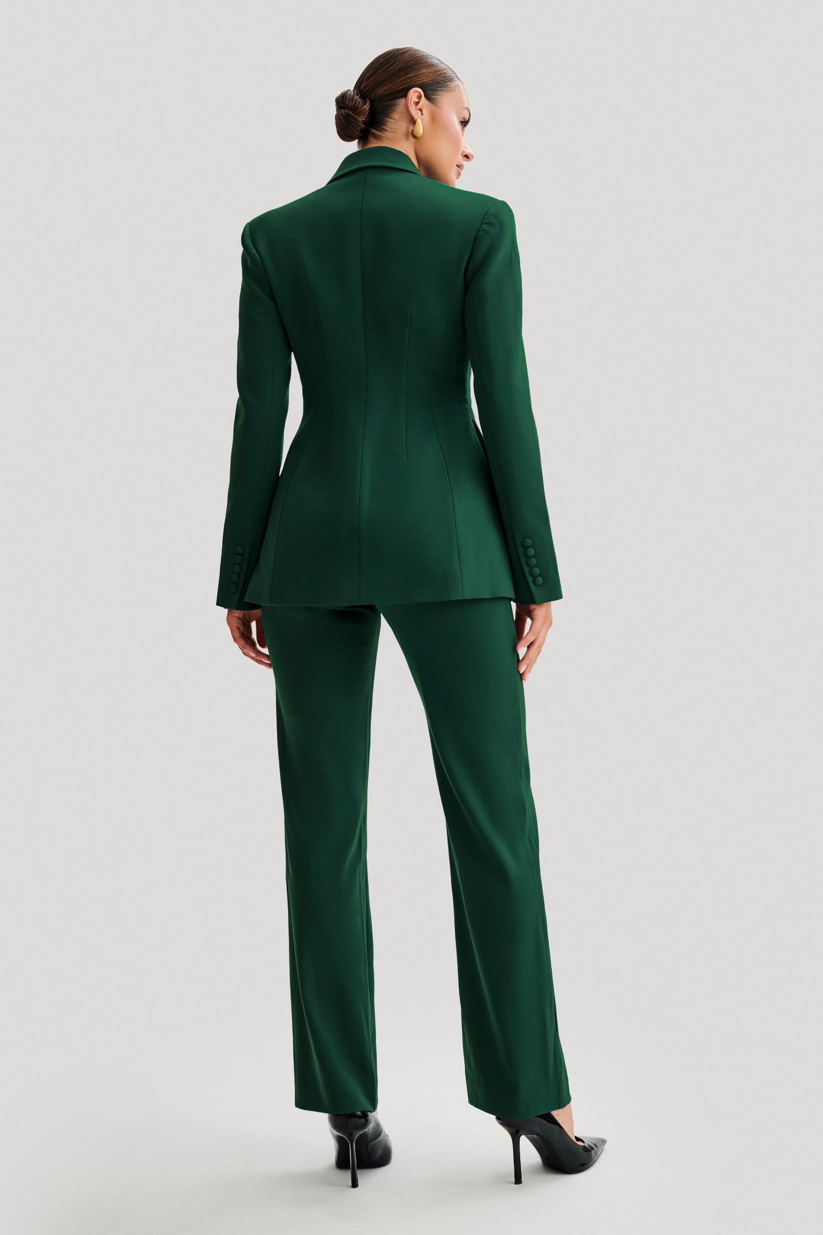 Greer Hourglass Suiting Blazer - Forest Green Product Image
