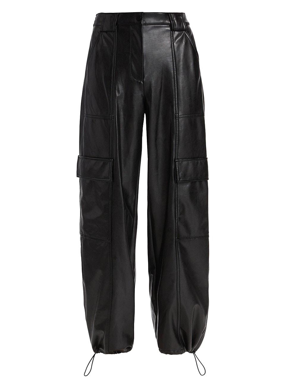 Womens Sofia Vegan Leather Cargo Pants Product Image