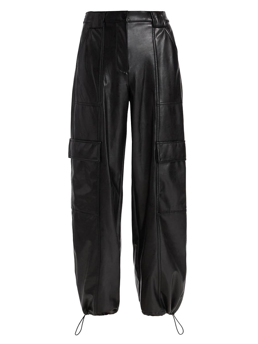 Womens Sofia Vegan Leather Cargo Pants Product Image