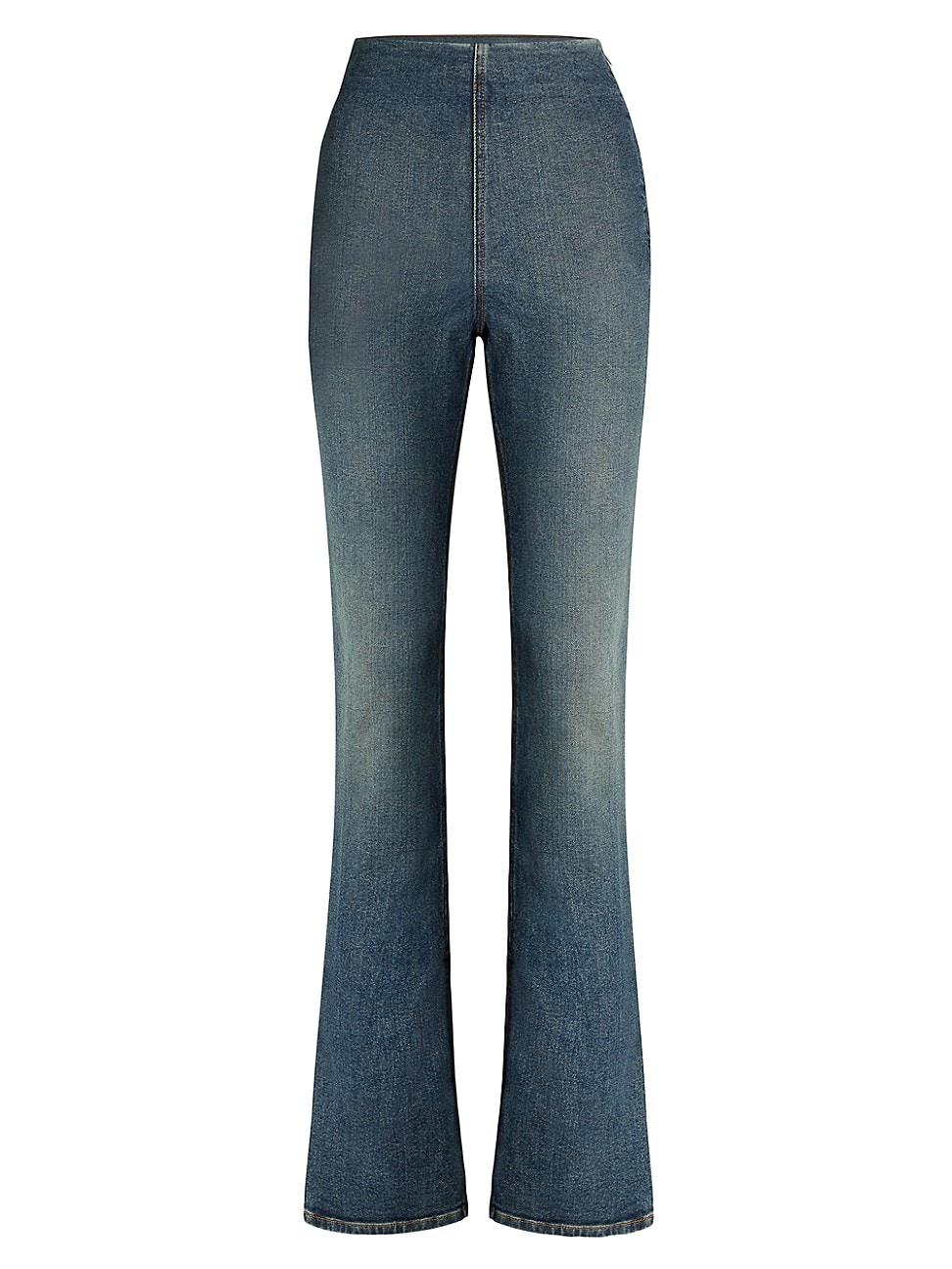 Womens Split Boot-Cut Denim Leggings Product Image