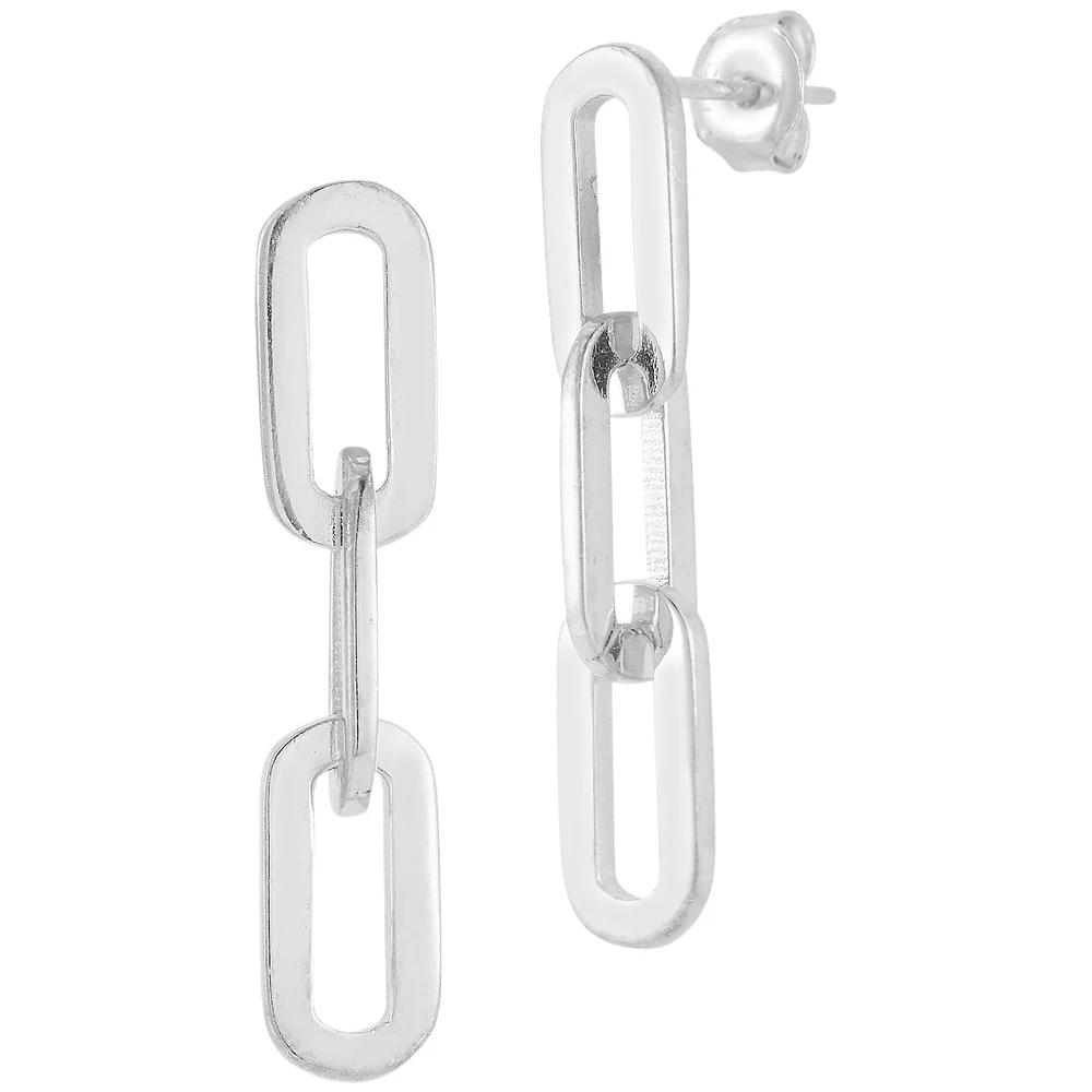 Sunkissed Sterling Sterling Silver Small Link Chain Drop Earrings, Womens, Gold Tone Product Image