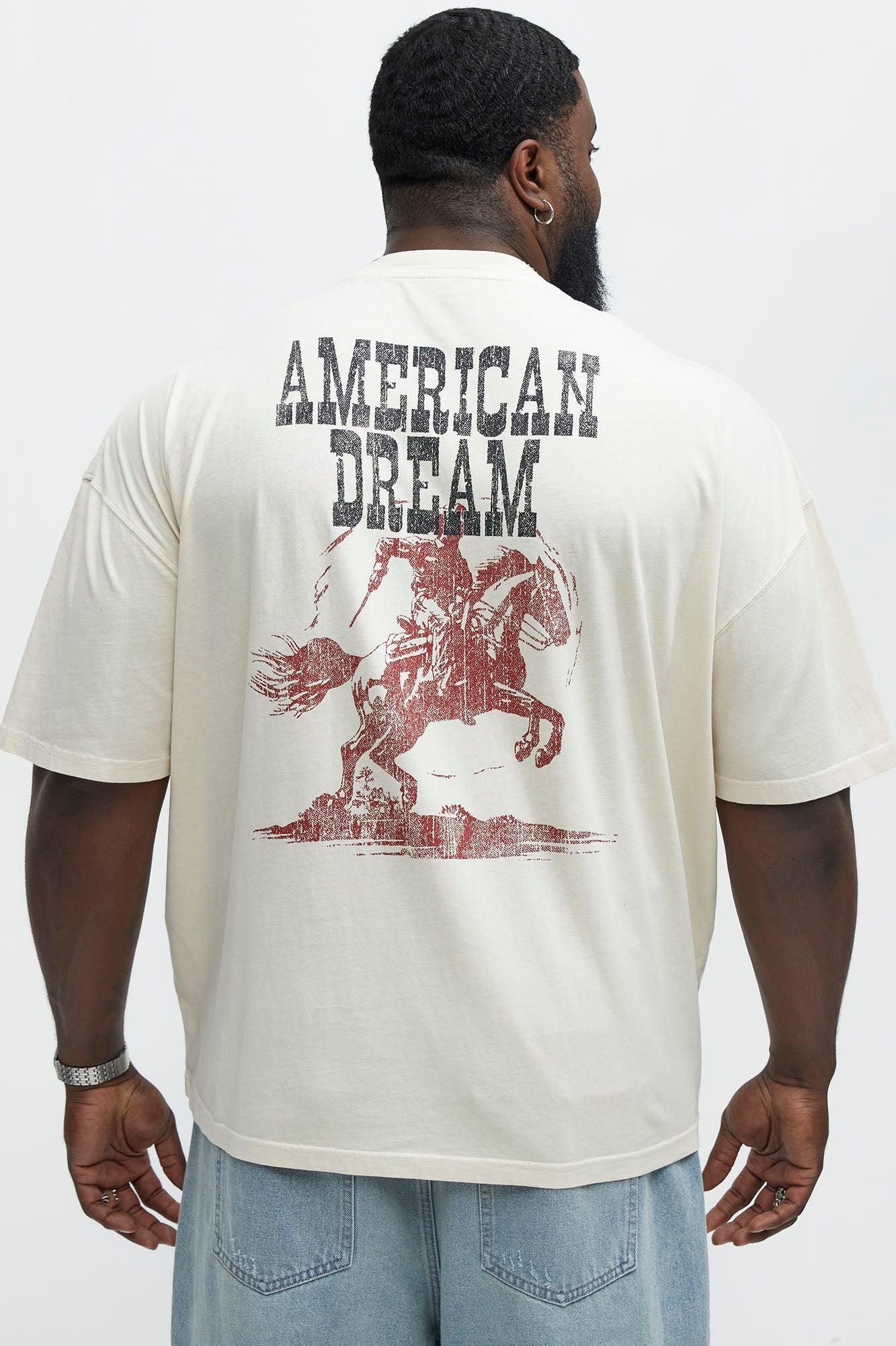 American Dream Oversized Short Sleeve Tee - Cream Product Image
