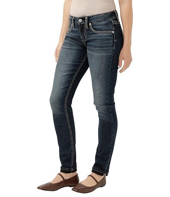 Silver Jeans Co. Girlfriend Dark Indigo Wash Skinny Jeans Product Image