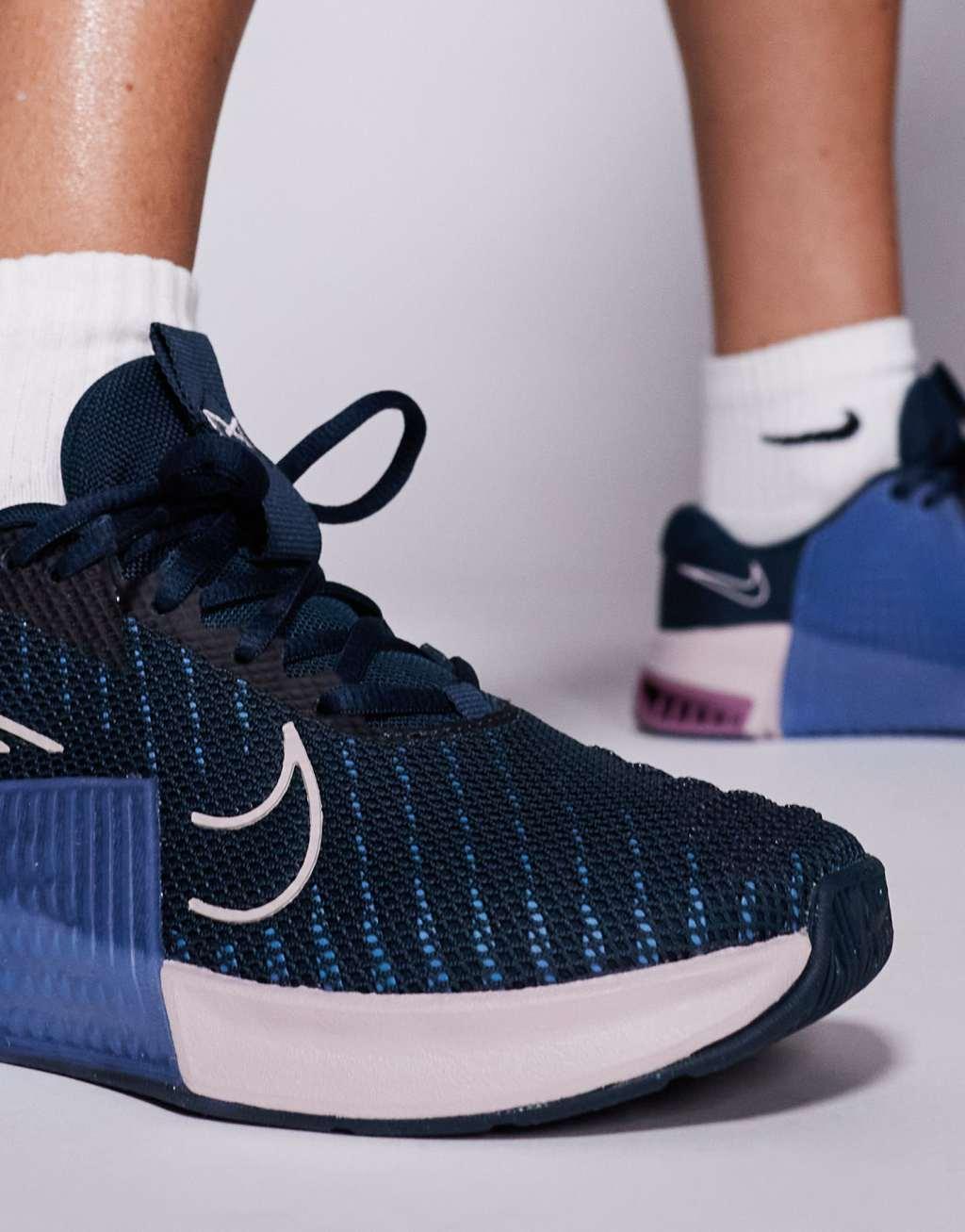 Nike Training Metcon 9 sneakers in navy and pink Product Image