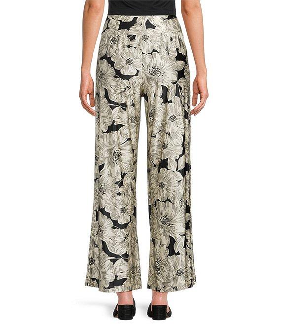 Bryn Walker Osca Biachi Neri Knit Flat Front Wide Leg Coordinating Pull-On Pants Product Image