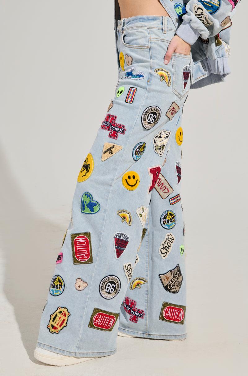AUSTIN WIDE LEG PATCH DENIM Product Image
