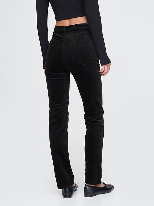 High Rise Velvet '90s Straight Pants Product Image