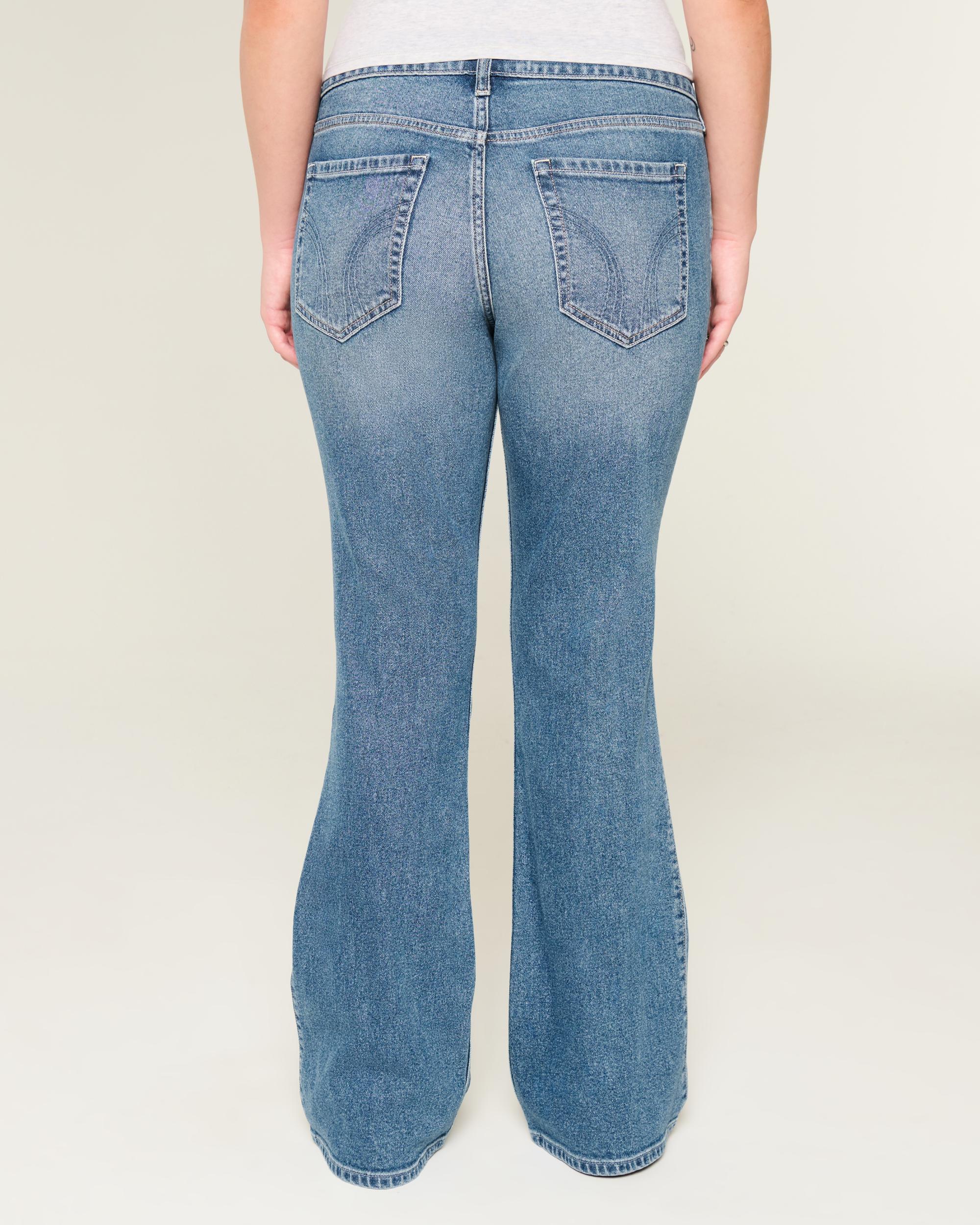Low-Rise Ripped Medium Wash Boot Jeans Product Image