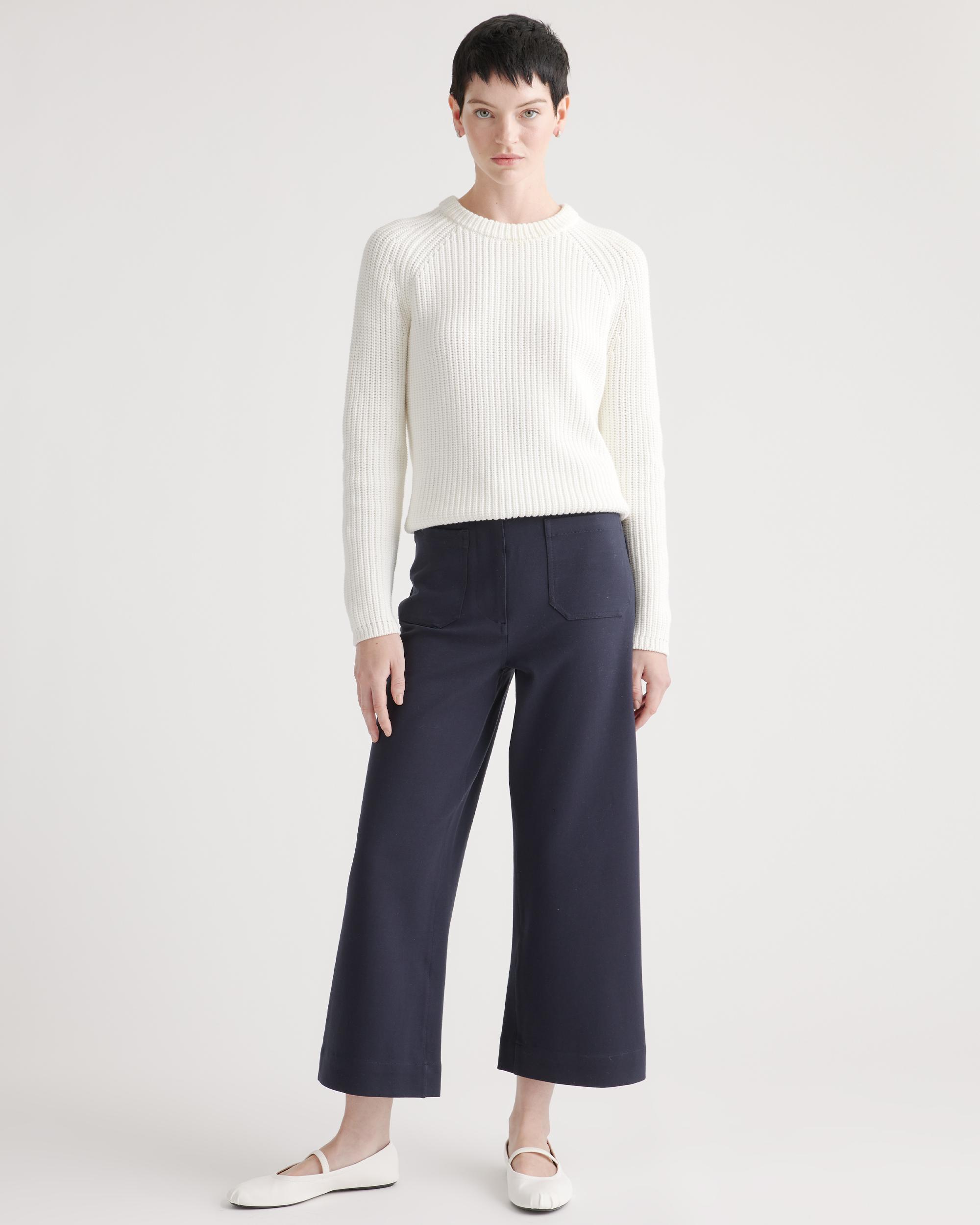 Quince | Women's Ultra-Stretch Ponte Cropped Wide Leg Pants Rayon Product Image