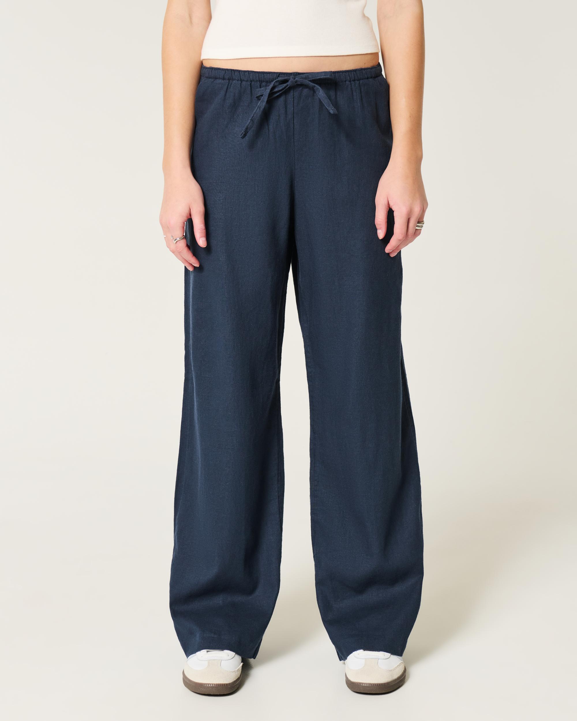 Pull-On Wide-Leg Pants Product Image
