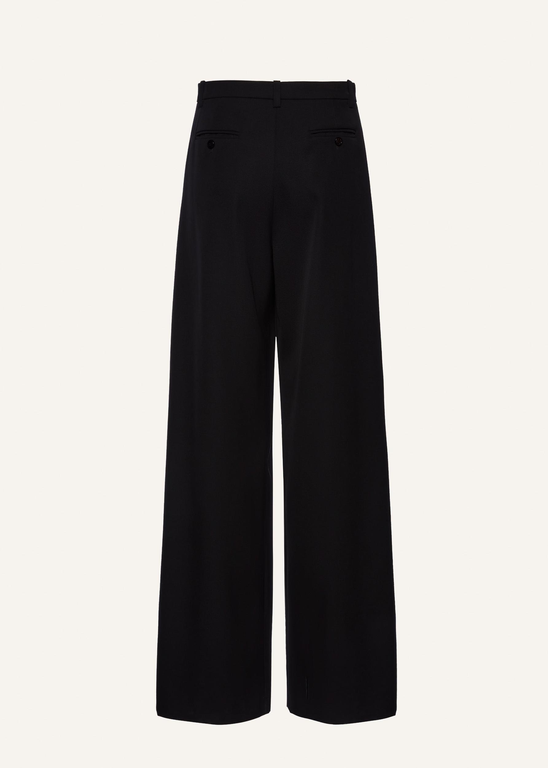 Wide-leg wool trousers in black Product Image