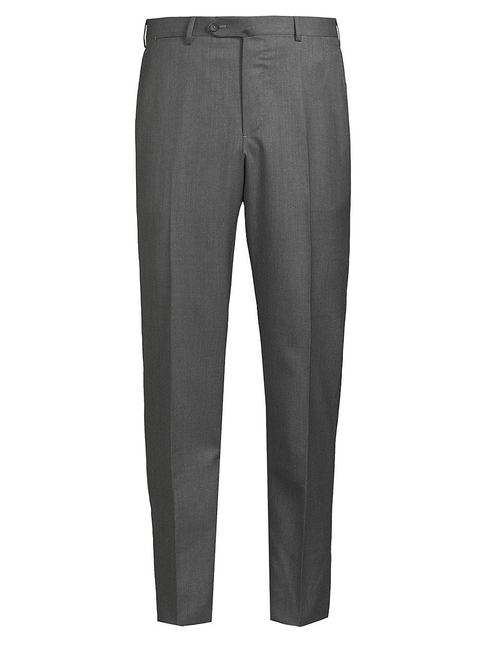 Mens Basic Extended-Tab Wool Trousers Product Image
