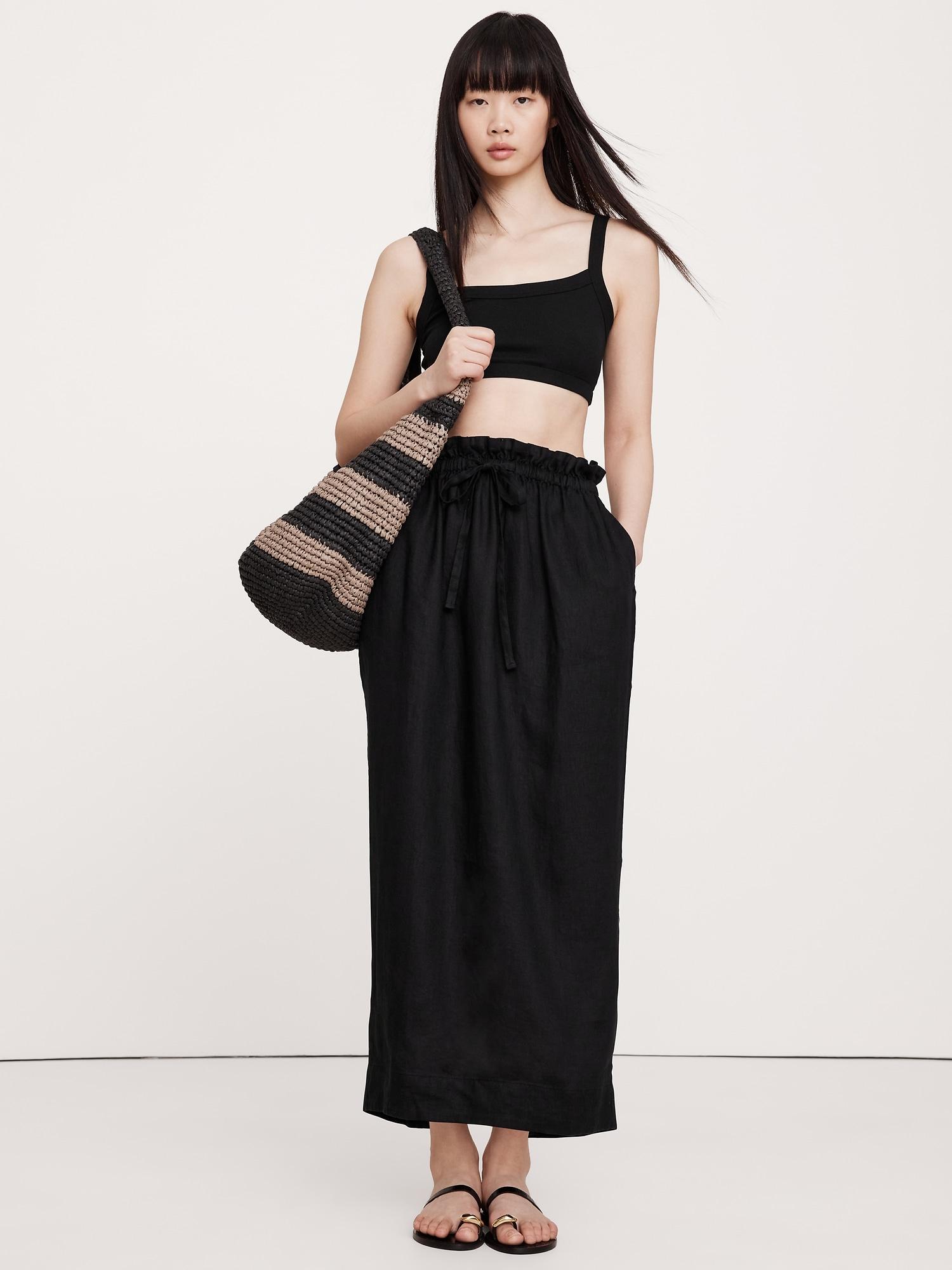 Linen Midi Skirt Product Image