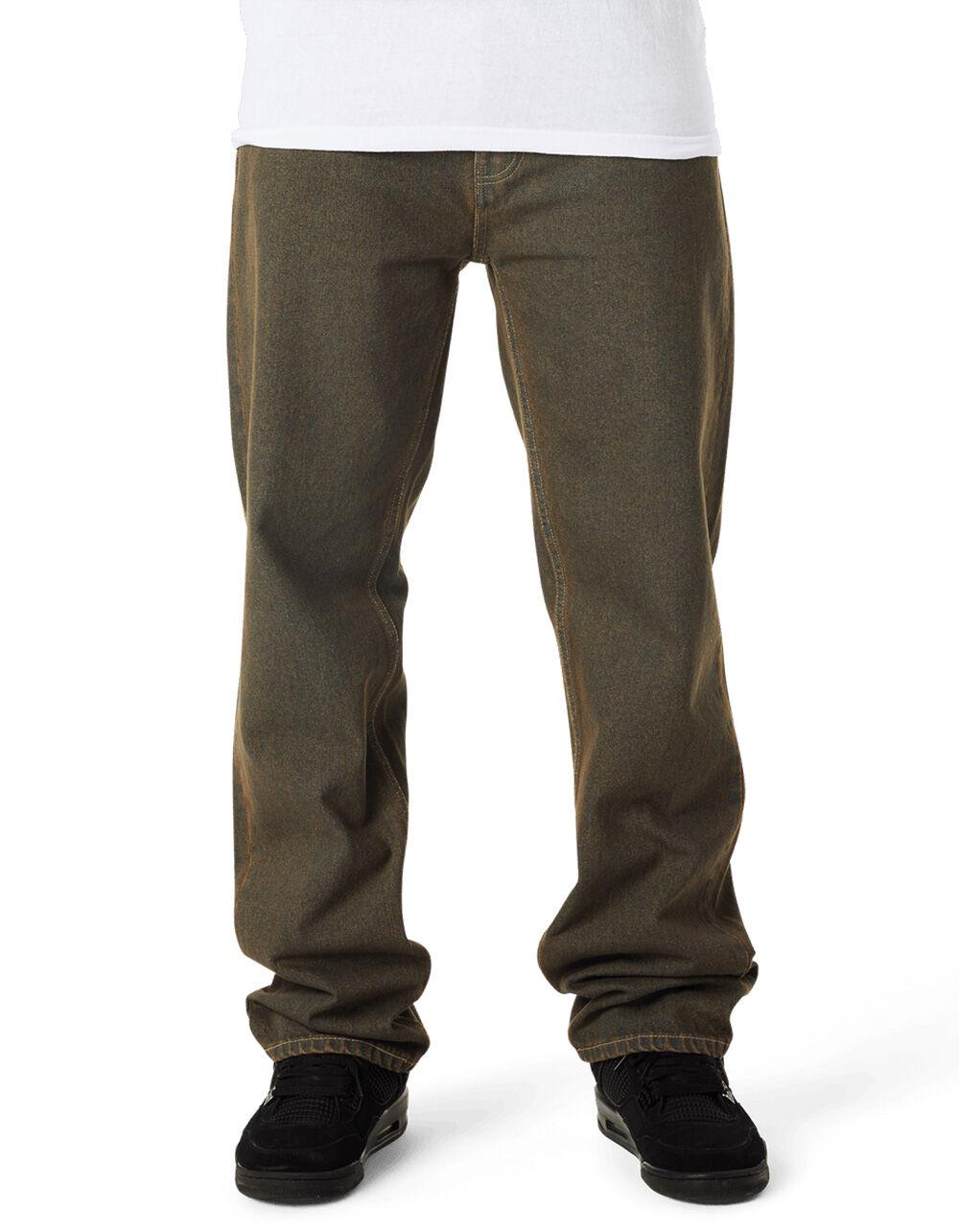 HUF Original Mens Straight Denim Pants - BROWN/BLUE Product Image