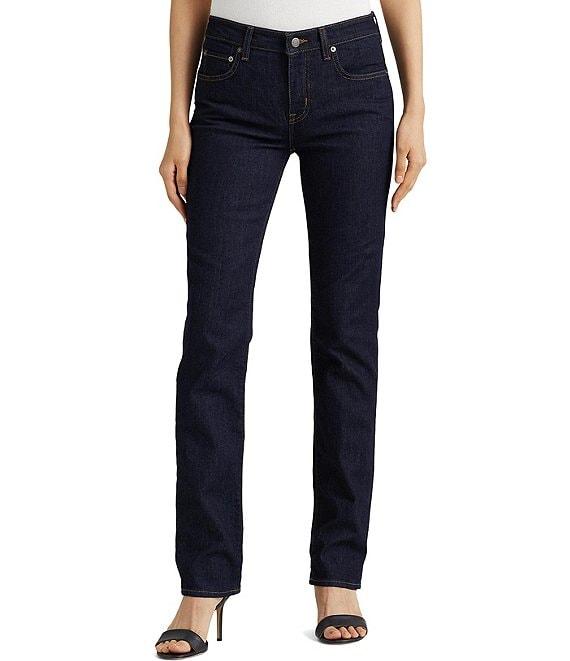 Lauren Ralph Lauren Premier Shape Memory Stretch Denim Straight Leg Ankle Jeans Product Image