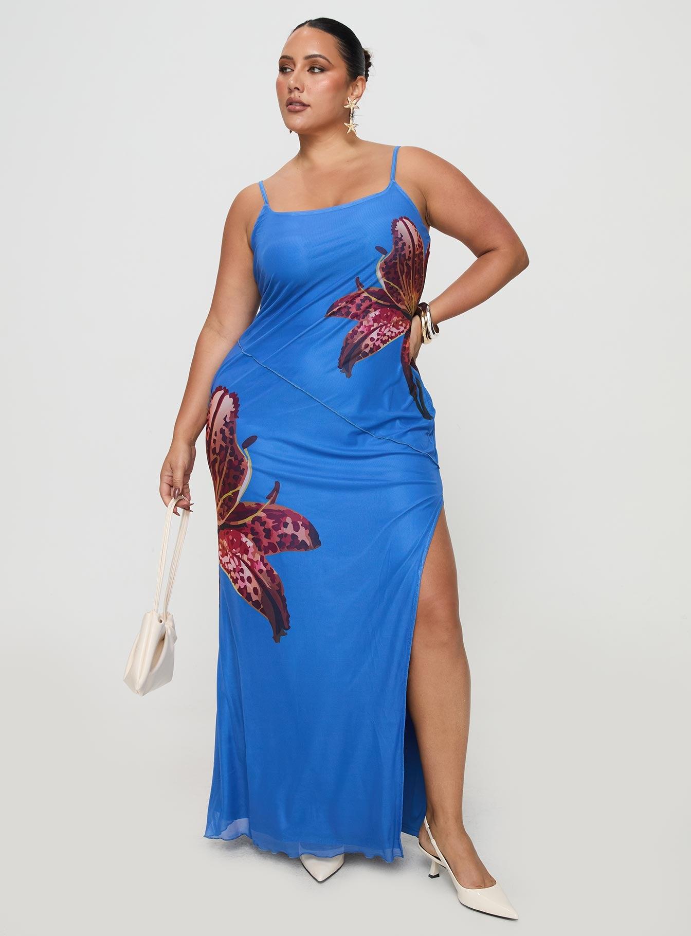 Bespoke Maxi Dress Blue Curve Product Image