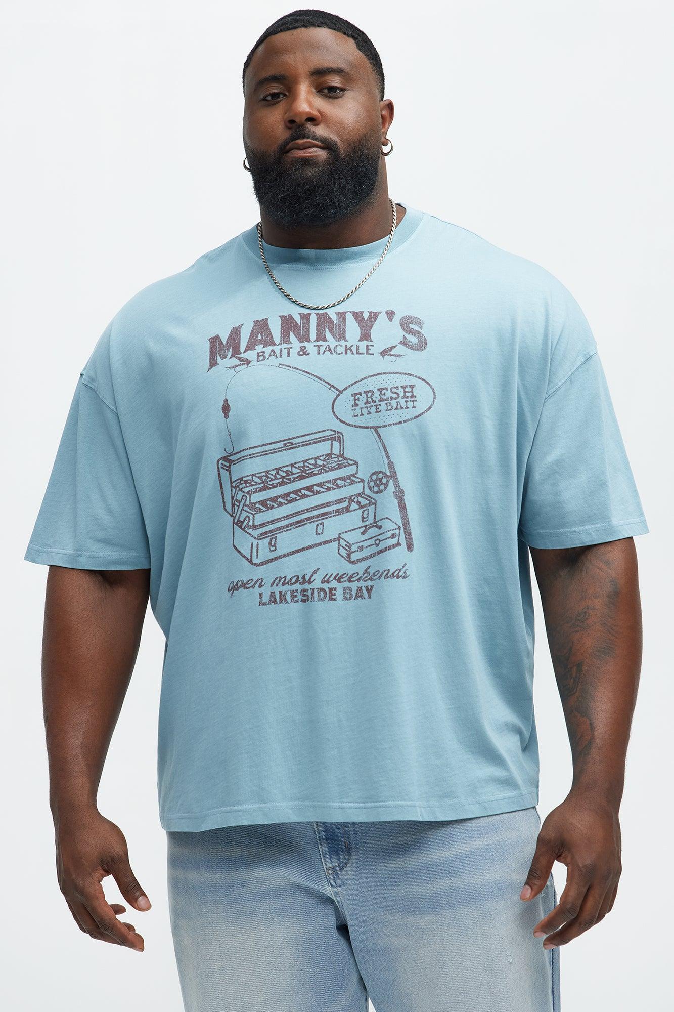 Mannys Fresh Bait Oversized Short Sleeve Tee - Light Blue Product Image