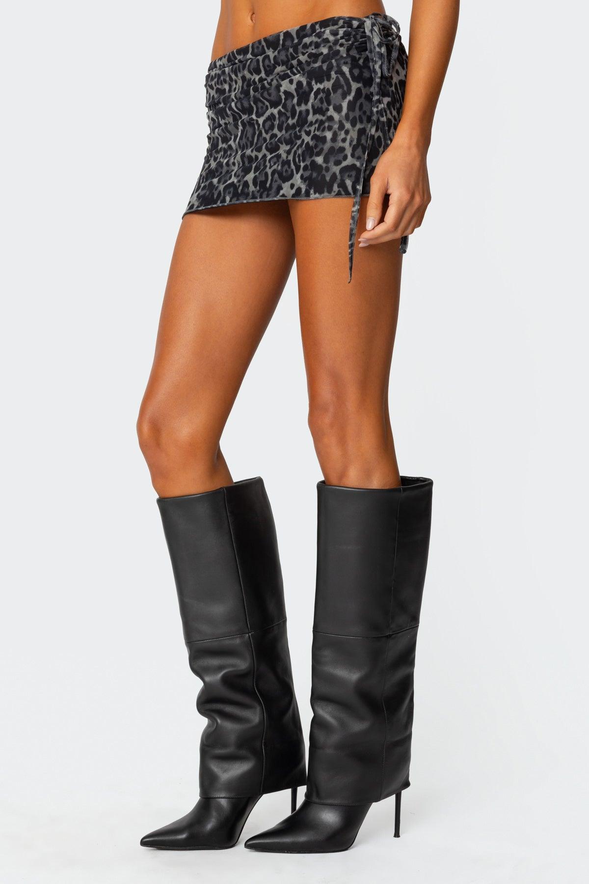 Narah Leopard Printed Mini Skirt Product Image