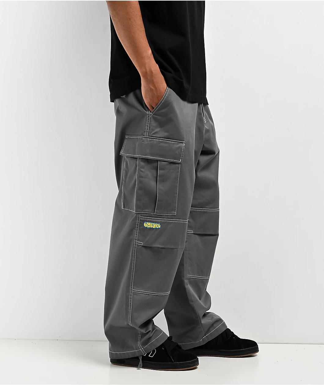 Empyre Ultra Loose Grey Cargo Skate Pants Product Image