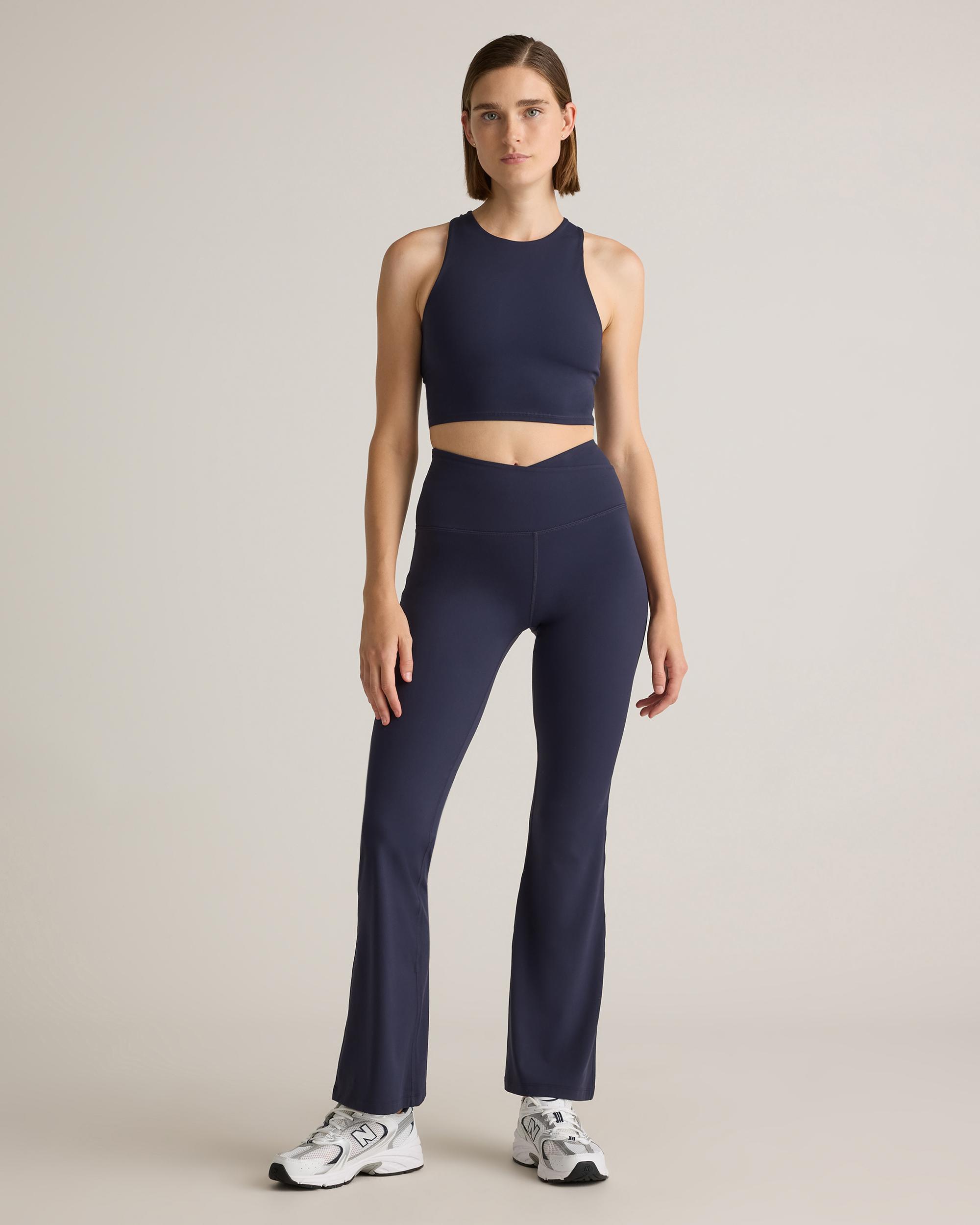 Quince | Women's Ultra-Form High-Rise Crossover Flared Pants Nylon/Spandex Product Image